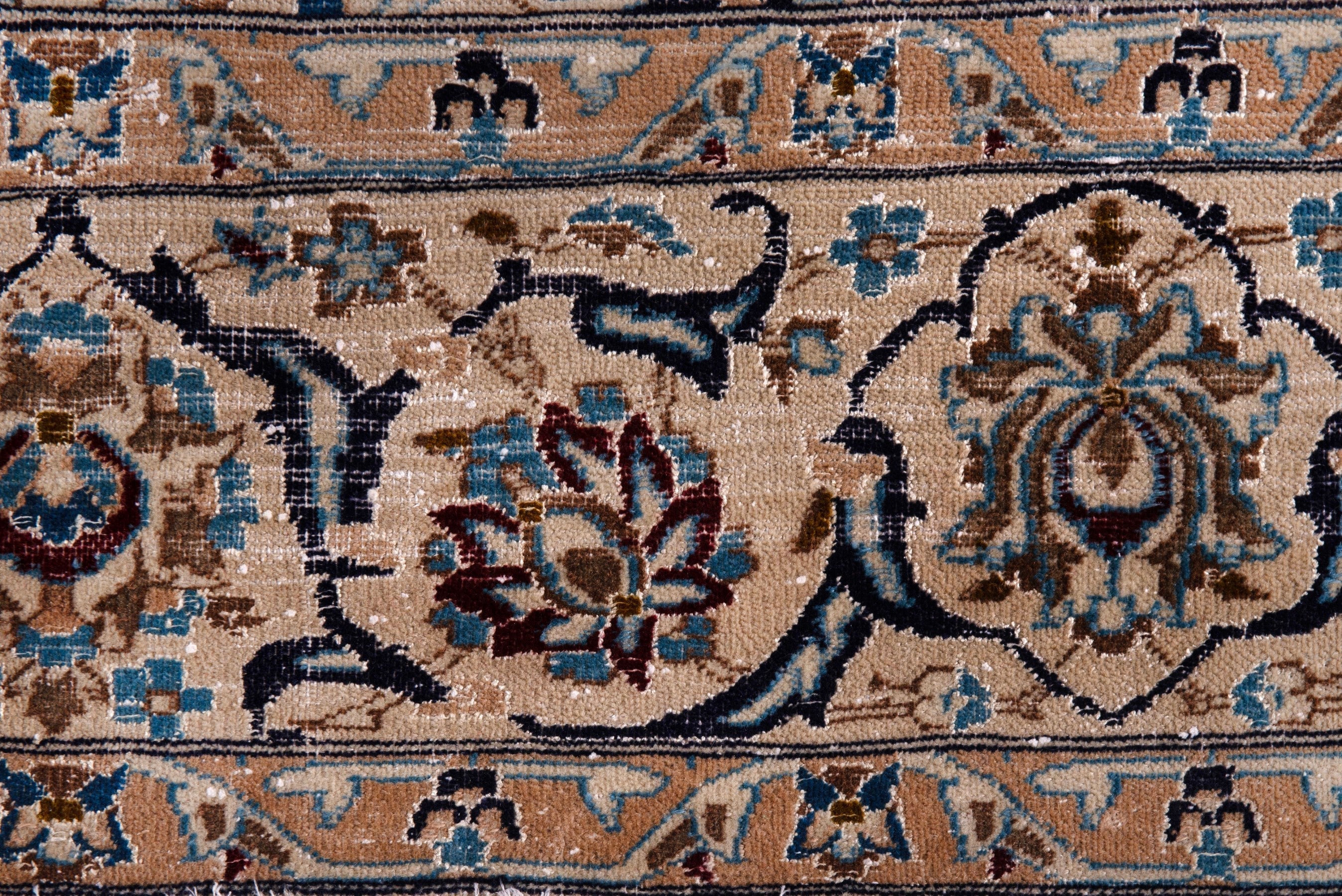 Persian Nain oversized rug in ivory and greige, view 17 of 24