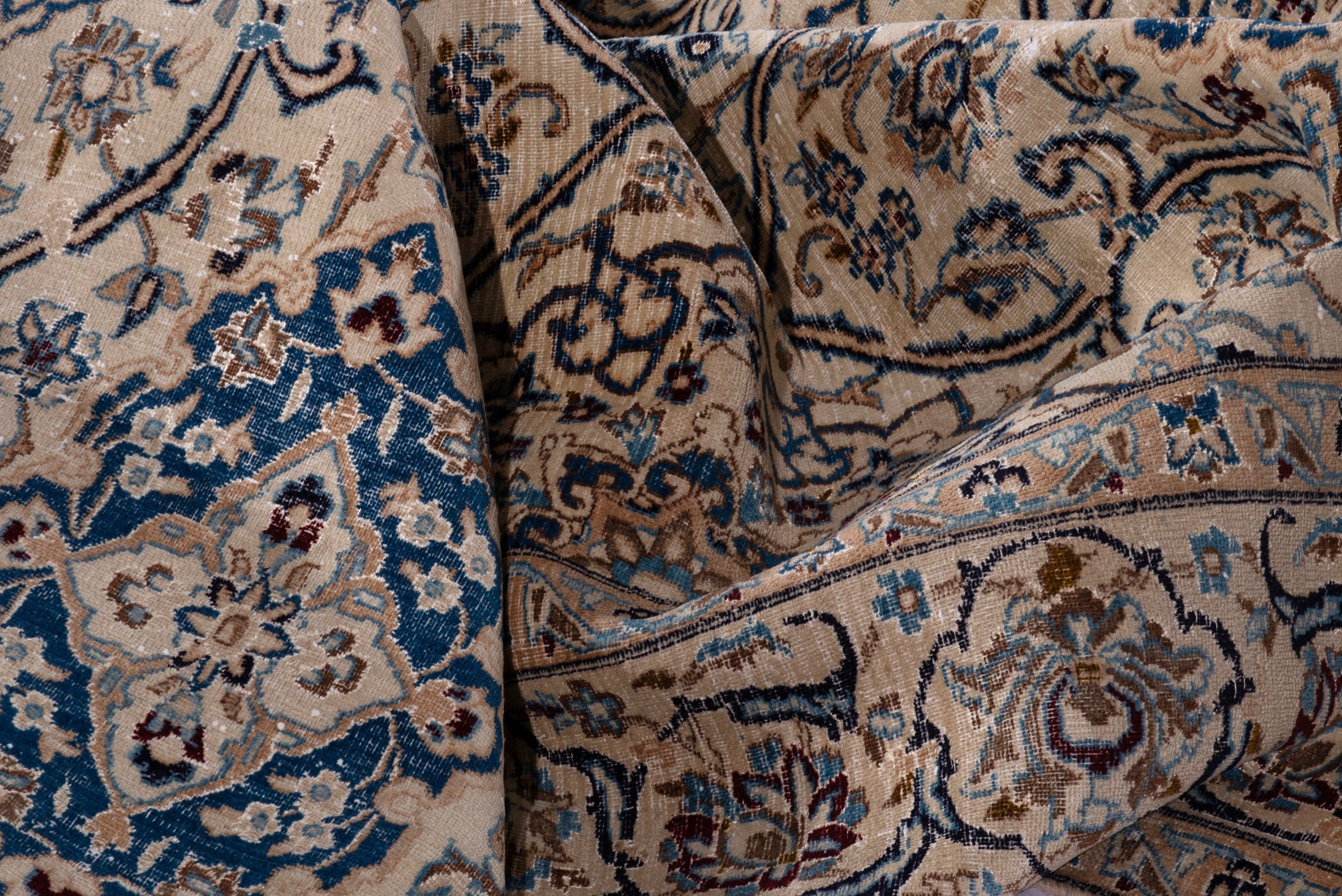 Persian Nain oversized rug in ivory and greige, view 18 of 24