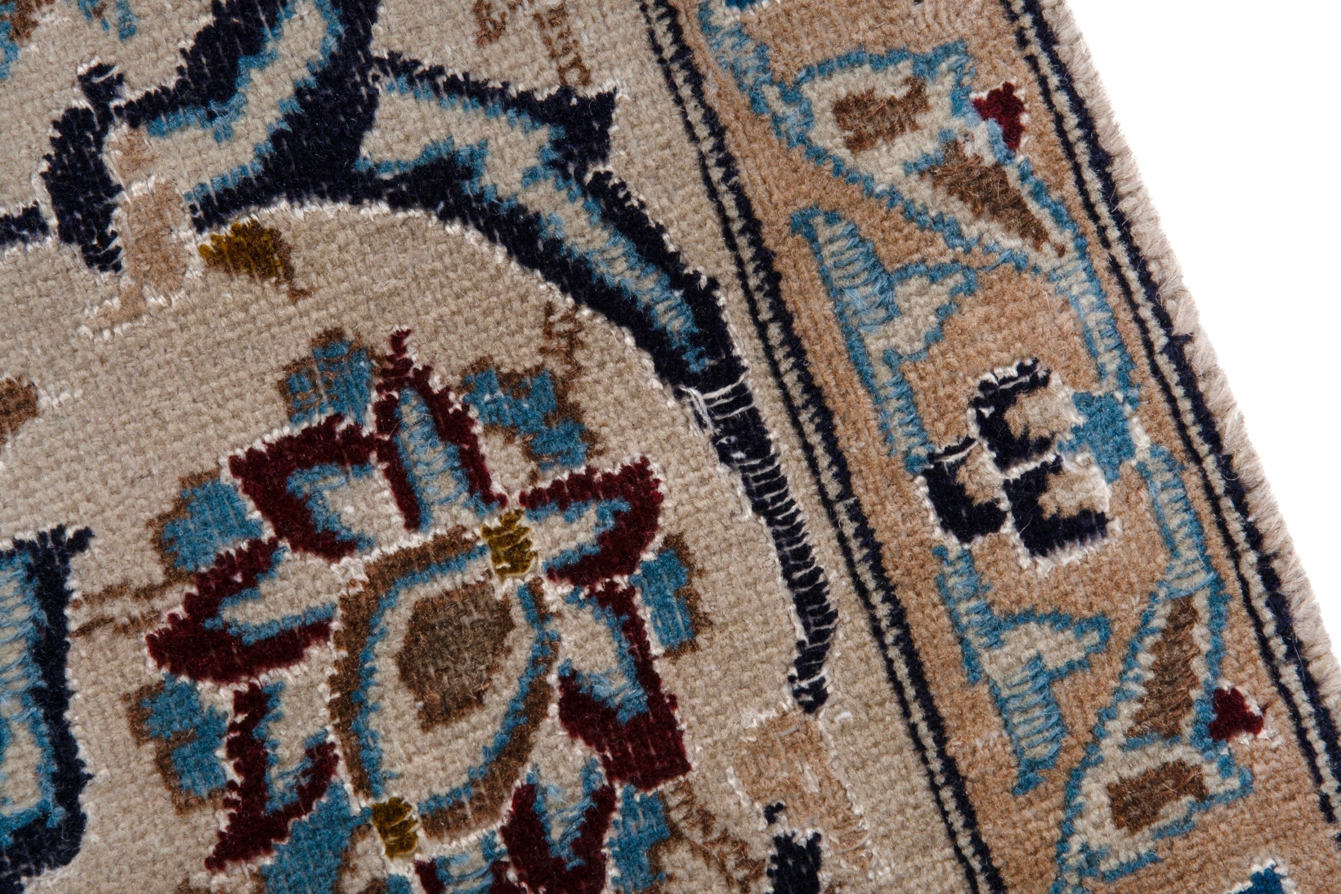 Persian Nain oversized rug in ivory and greige, view 7 of 24