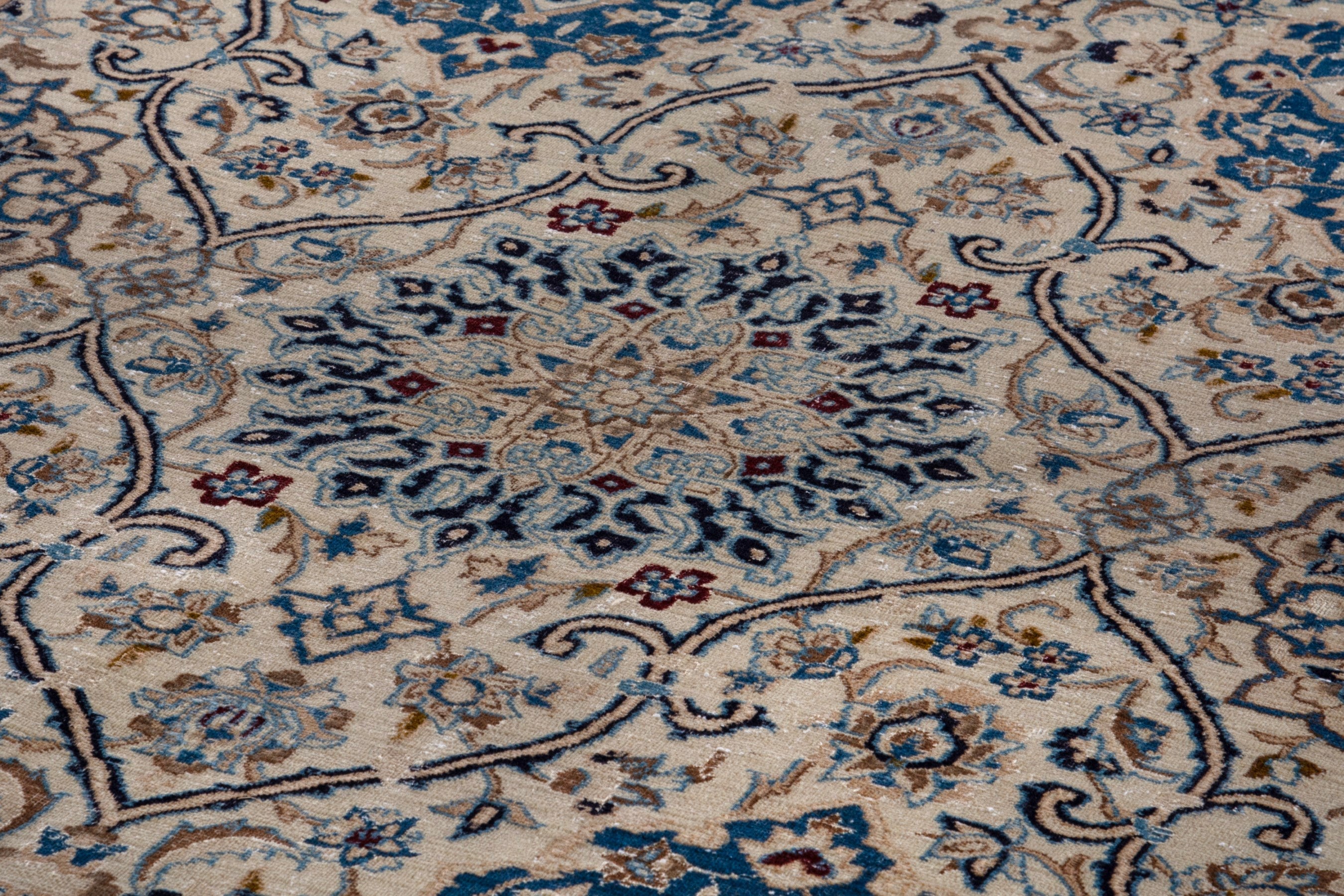 Persian Nain oversized rug in ivory and greige, view 9 of 24