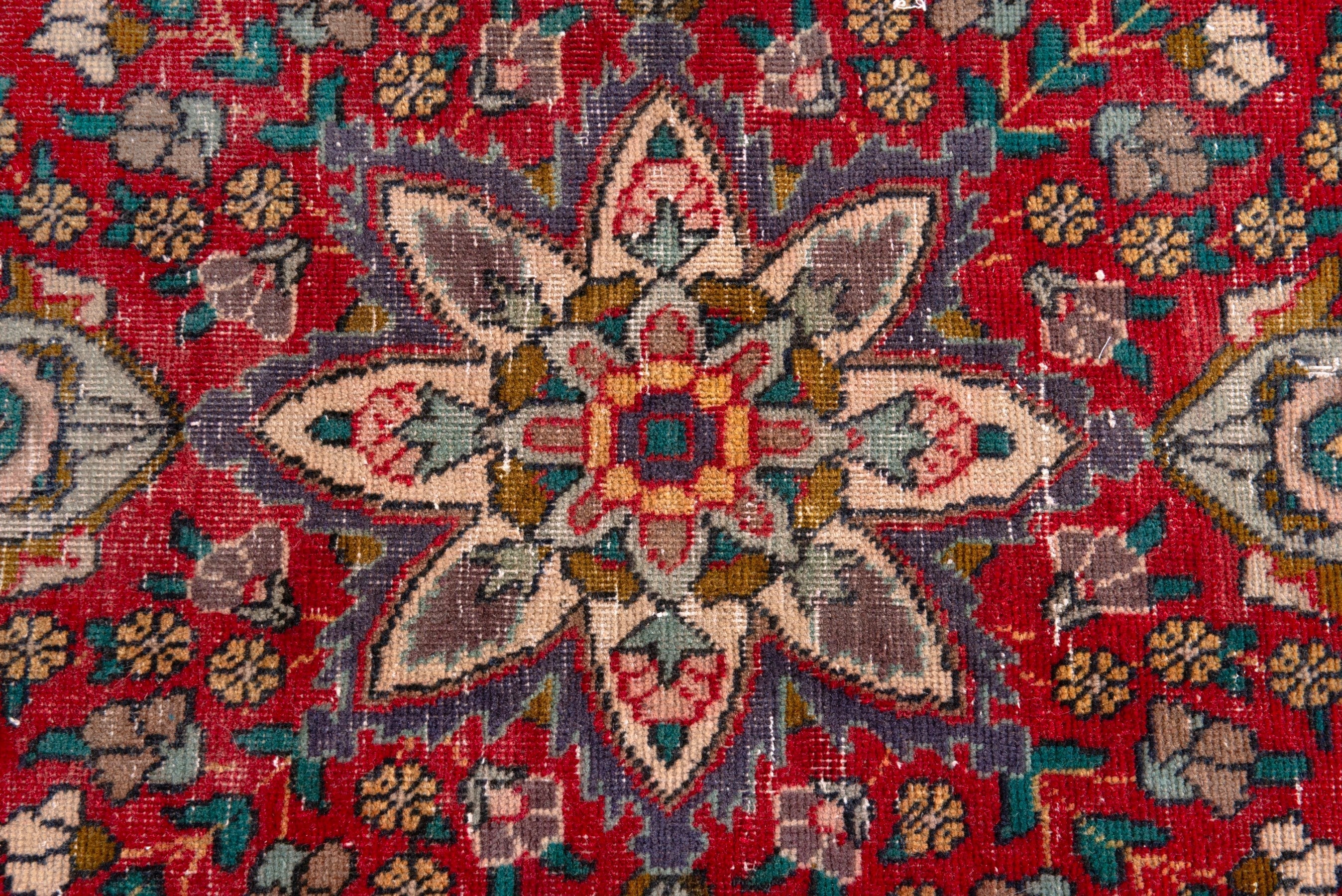 Persian Tabriz area rug in blue gray and faded red, view 13 of 22