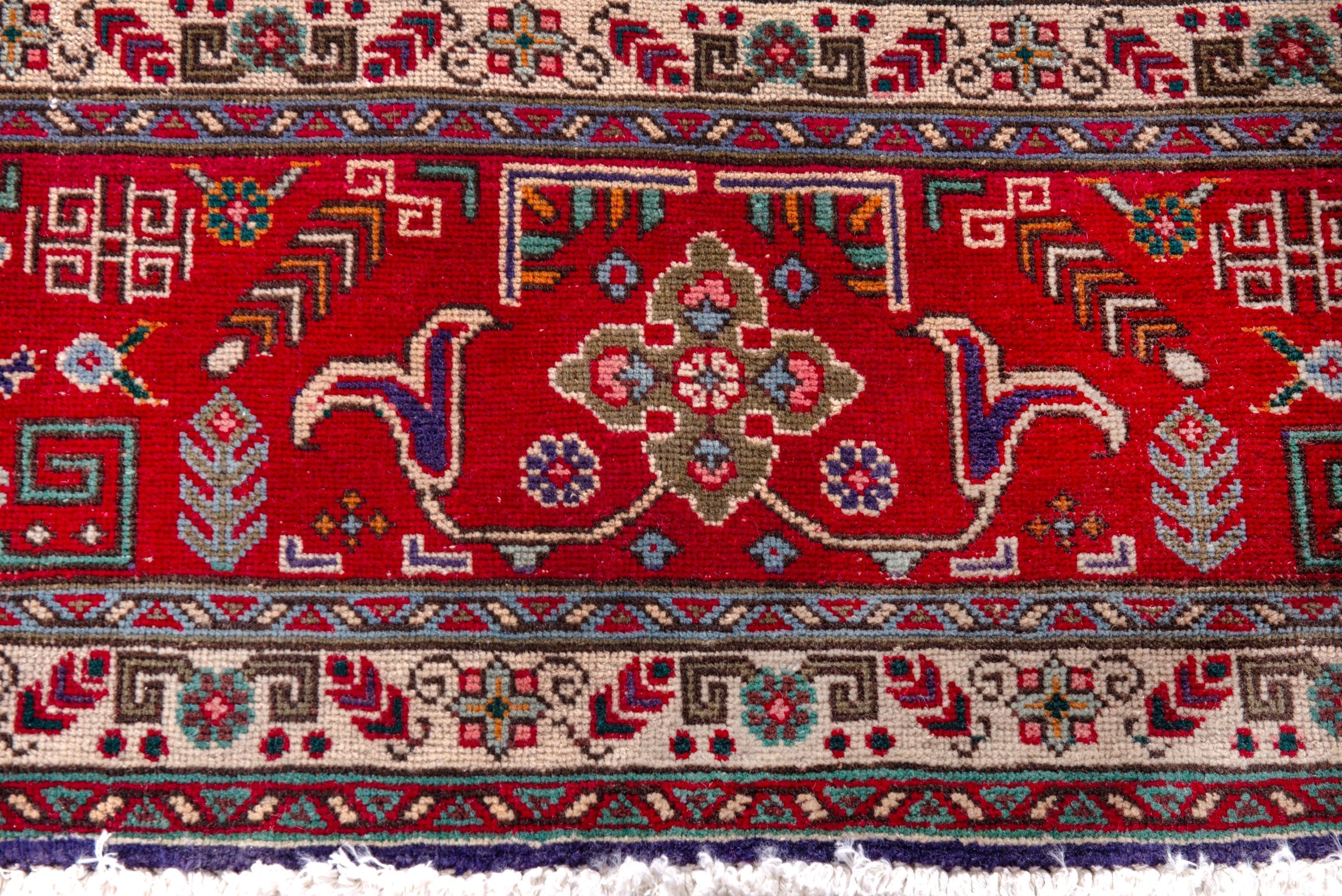 Persian Tabriz oversized rug in deep indigo and deep red, view 11 of 21