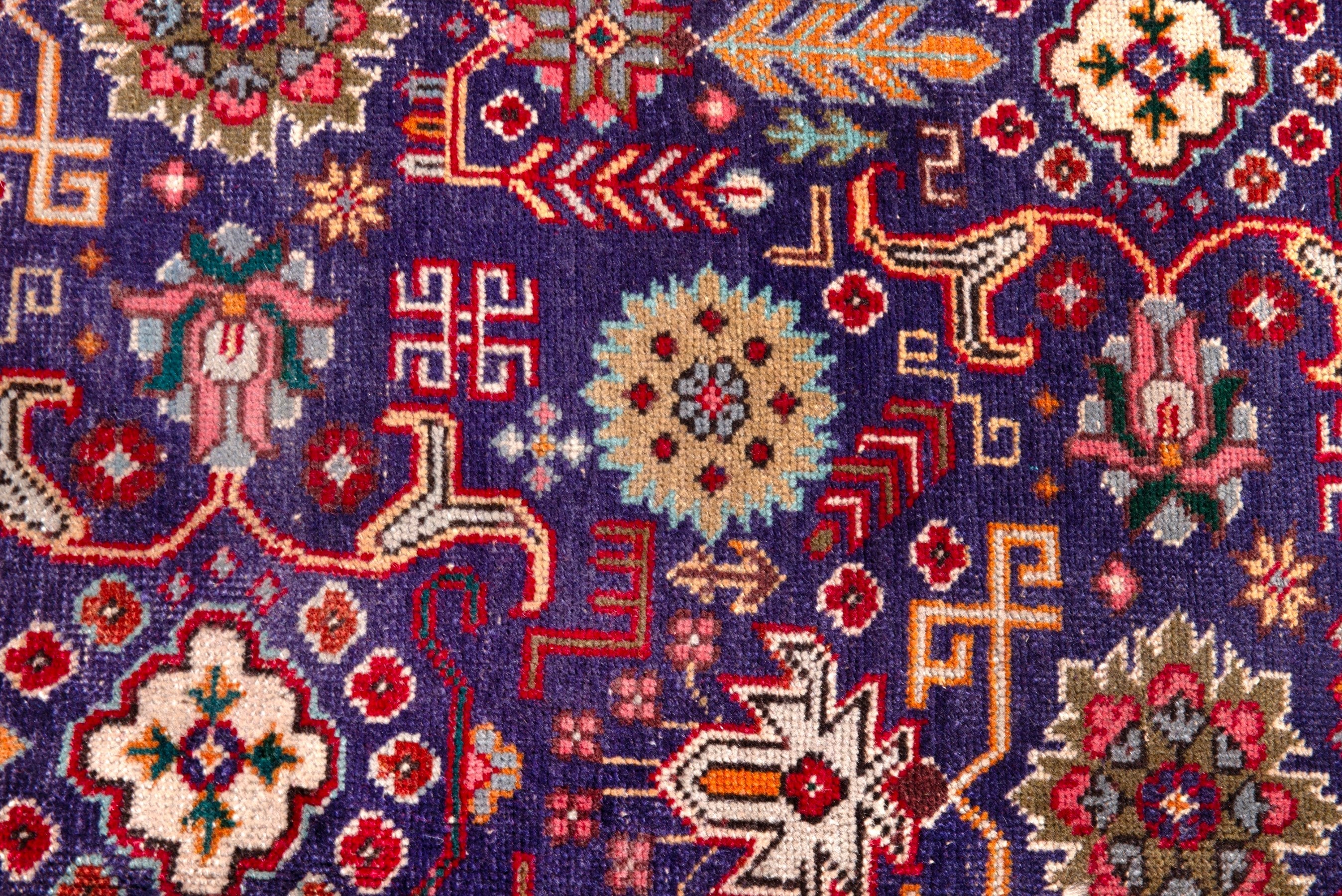 Persian Tabriz oversized rug in deep indigo and deep red, view 15 of 21