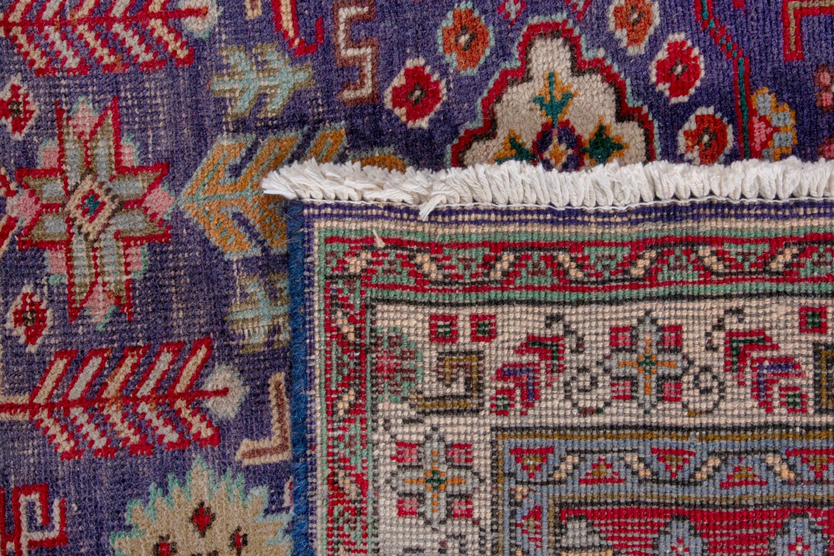 Persian Tabriz oversized rug in deep indigo and deep red, view 21 of 21