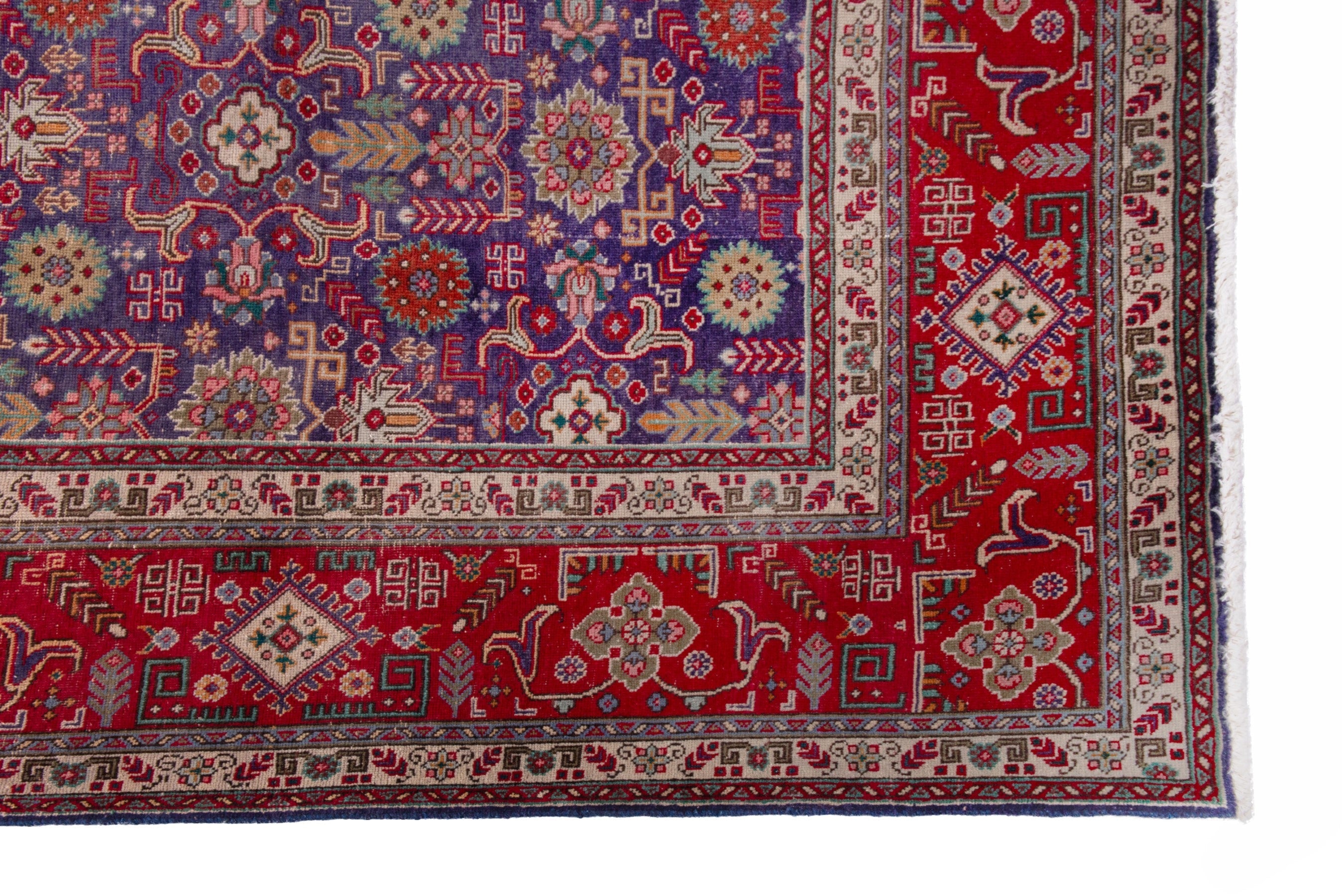 Persian Tabriz oversized rug in deep indigo and deep red, view 5 of 21