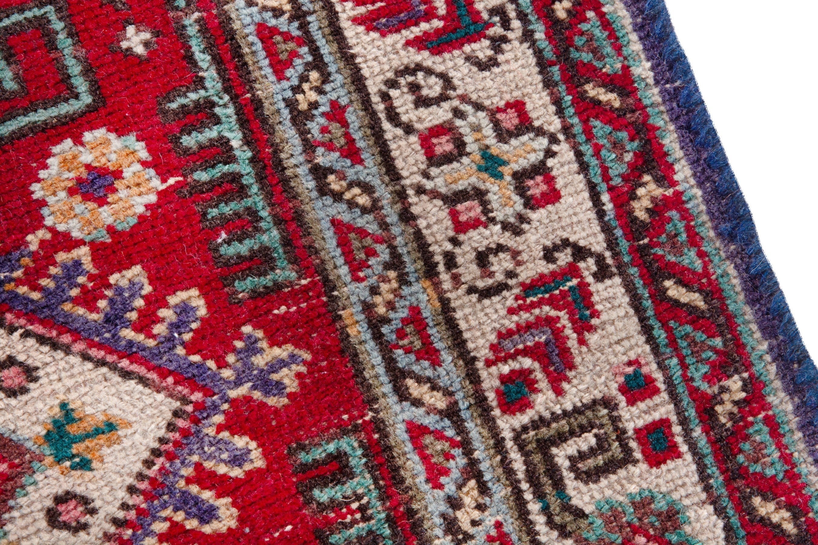 Persian Tabriz oversized rug in deep indigo and deep red, view 7 of 21