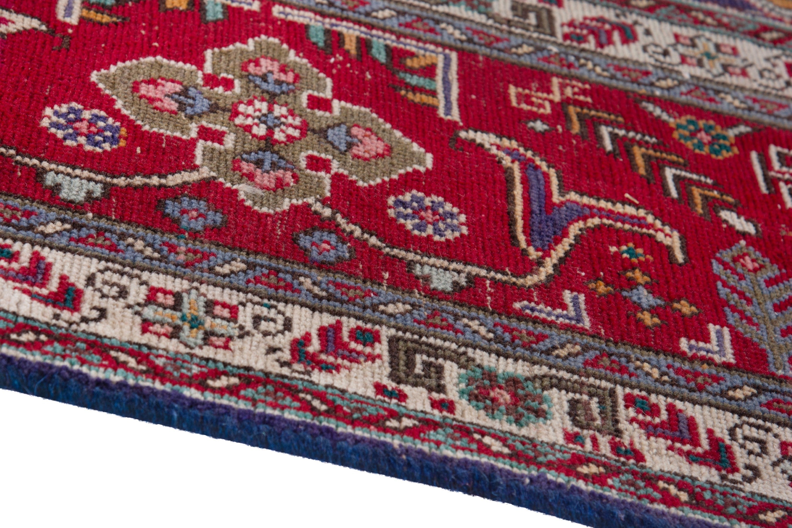 Persian Tabriz oversized rug in deep indigo and deep red, view 8 of 21