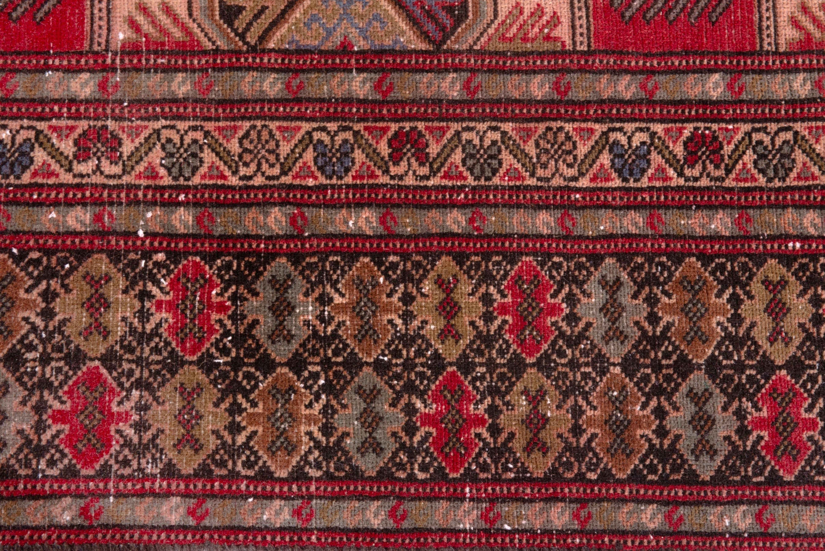 Persian Torkaman oversized rug in deep red and tan, view 14 of 21