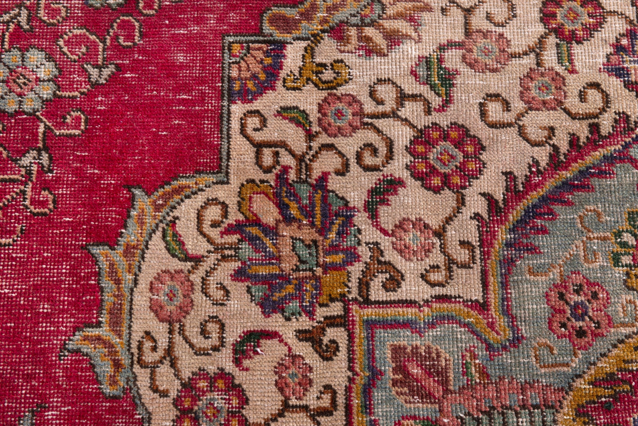 Persian Tabriz oversized rug in faded red and navy, view 12 of 24