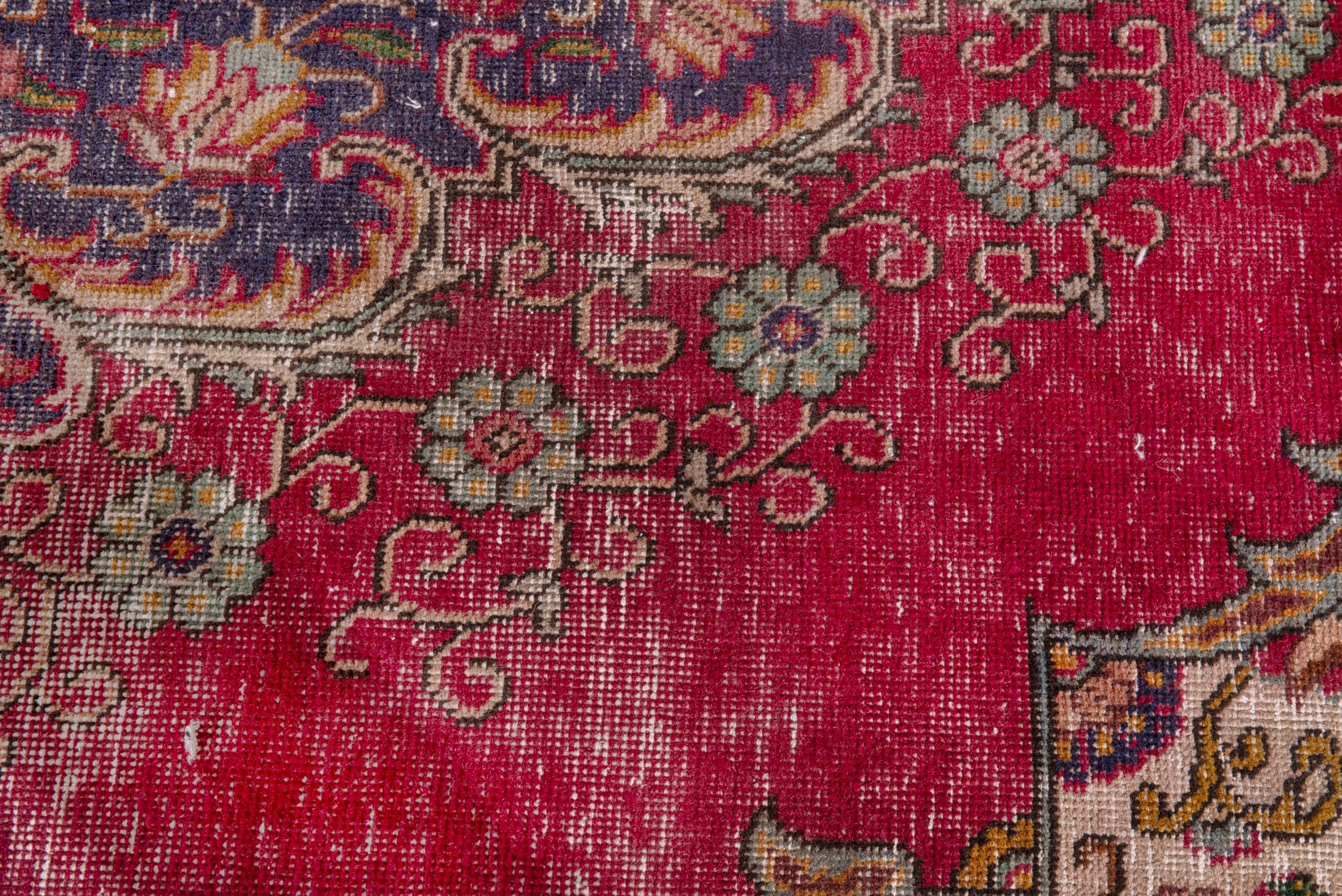 Persian Tabriz oversized rug in faded red and navy, view 13 of 24