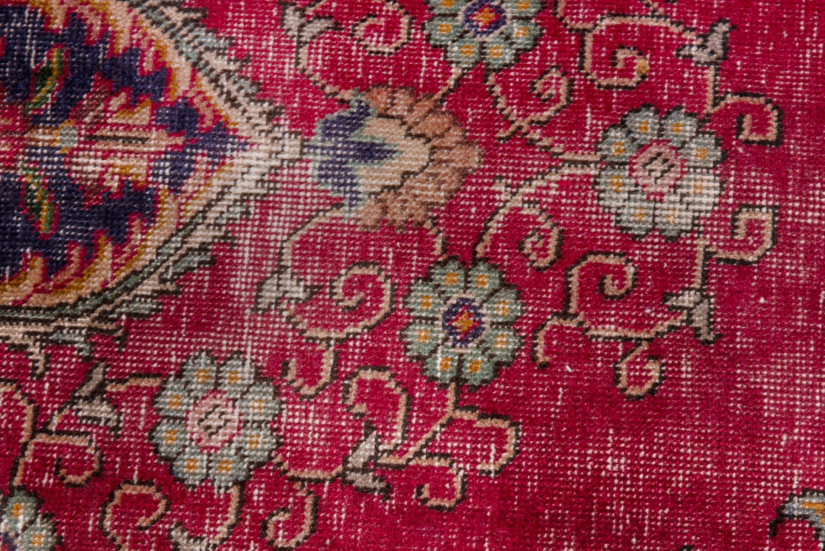 Persian Tabriz oversized rug in faded red and navy, view 15 of 24