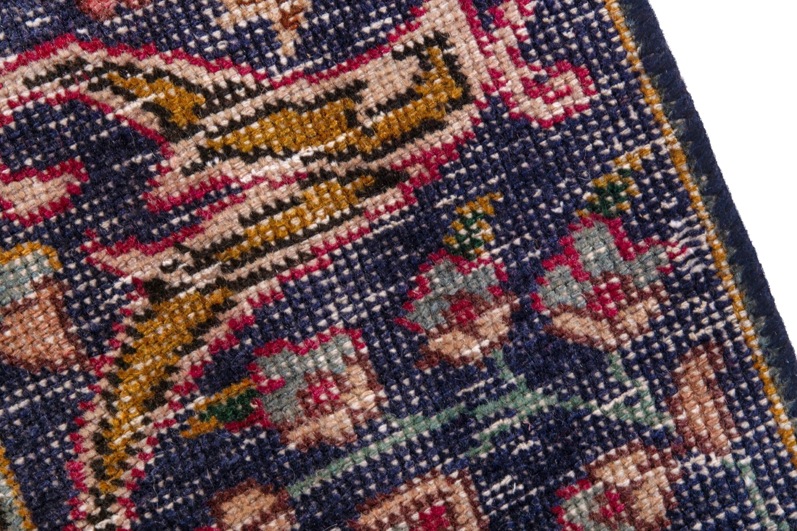 Persian Tabriz oversized rug in faded red and navy, view 7 of 24