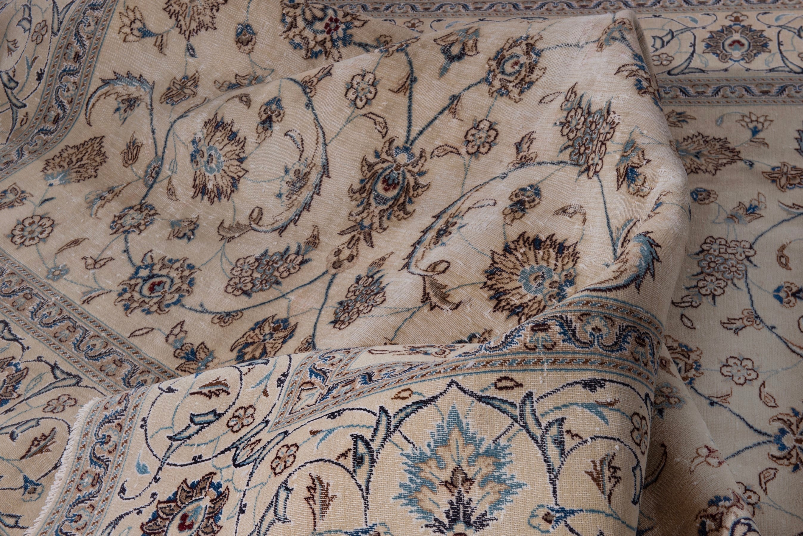 Persian Nain oversized rug in ivory and taupe, view 18 of 21