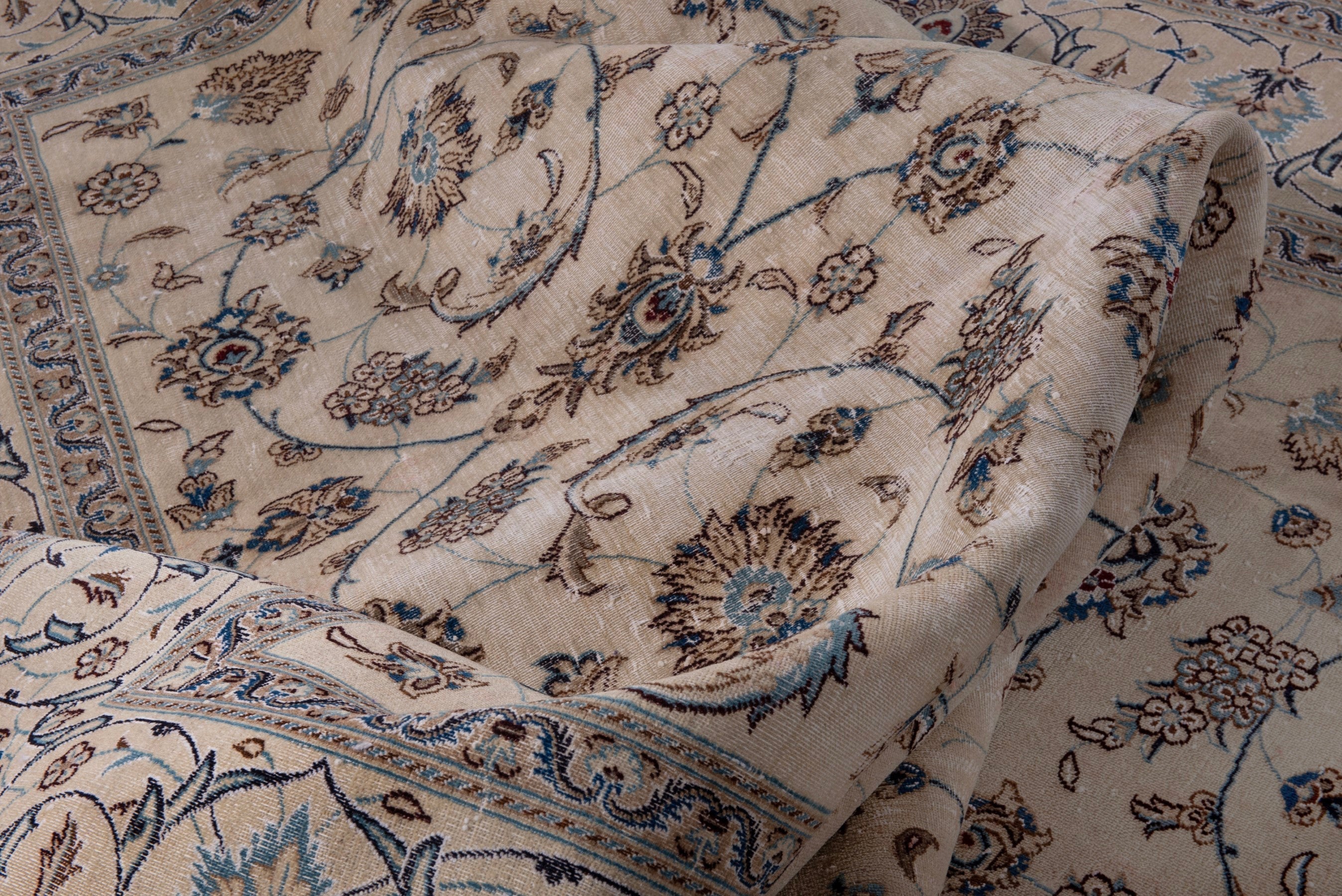 Persian Nain oversized rug in ivory and taupe, view 19 of 21