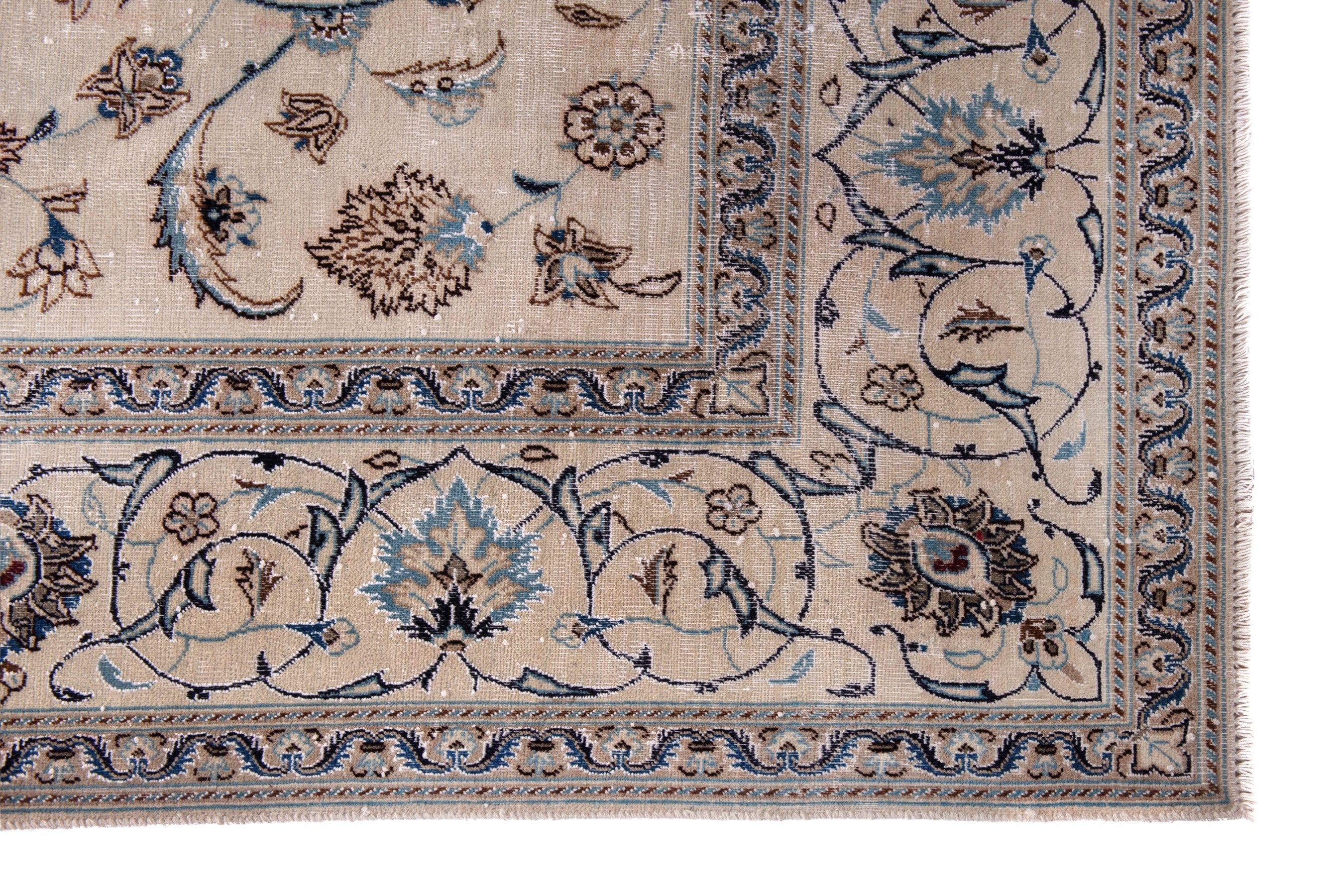 Persian Nain oversized rug in ivory and taupe, view 5 of 21