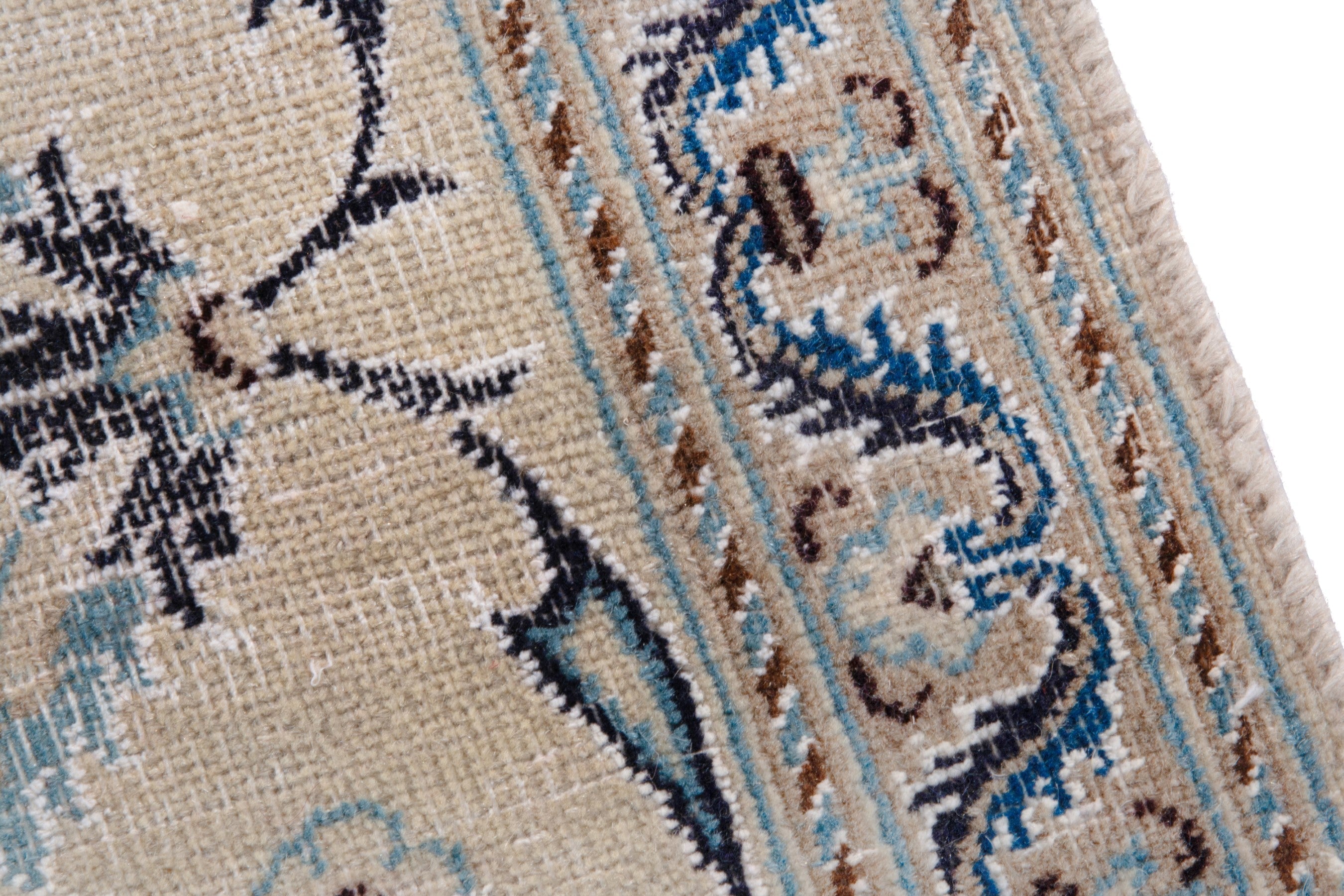 Persian Nain oversized rug in ivory and taupe, view 7 of 21
