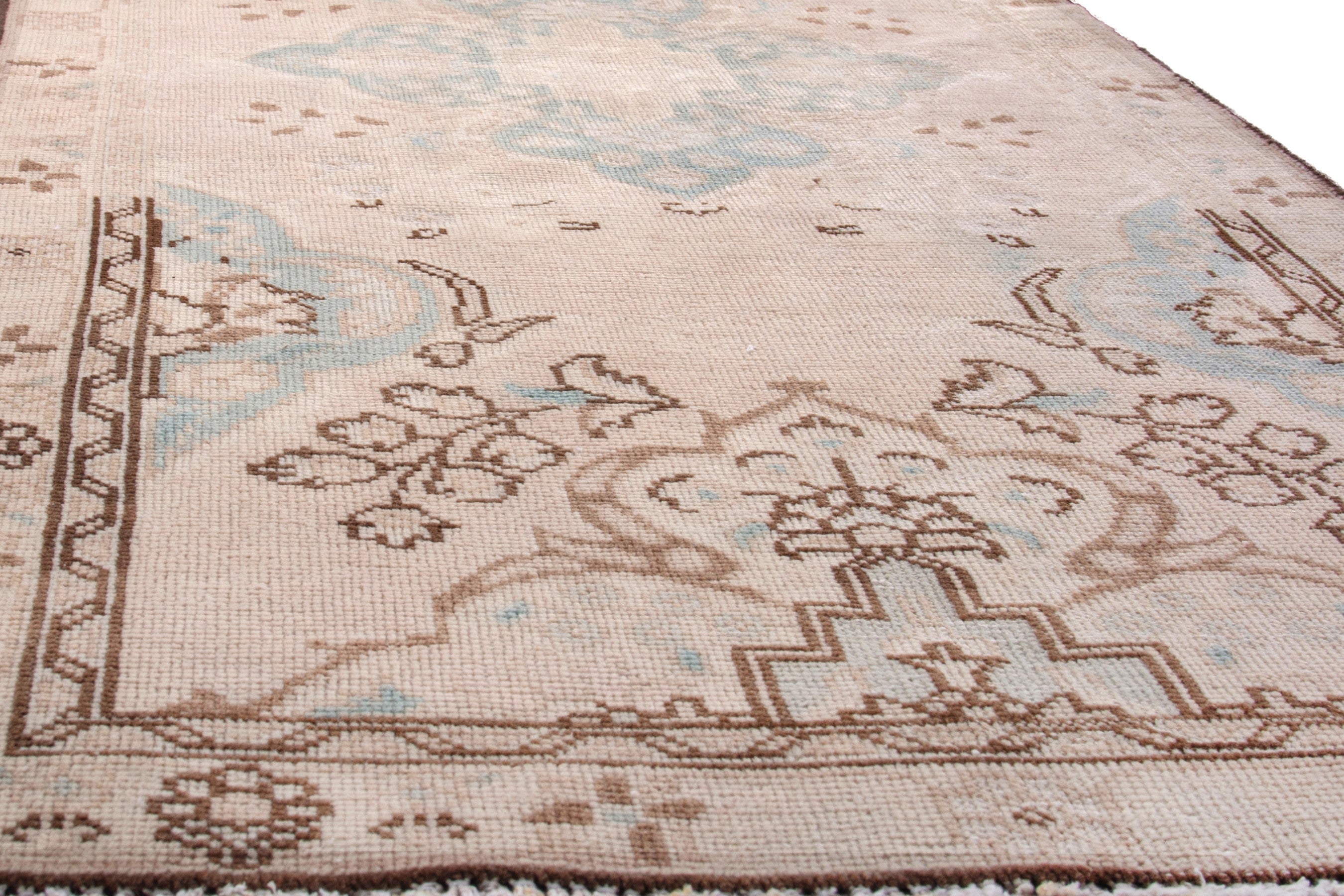 Persian Tabriz runner rug in muted pink and dusty rose, view 10 of 23