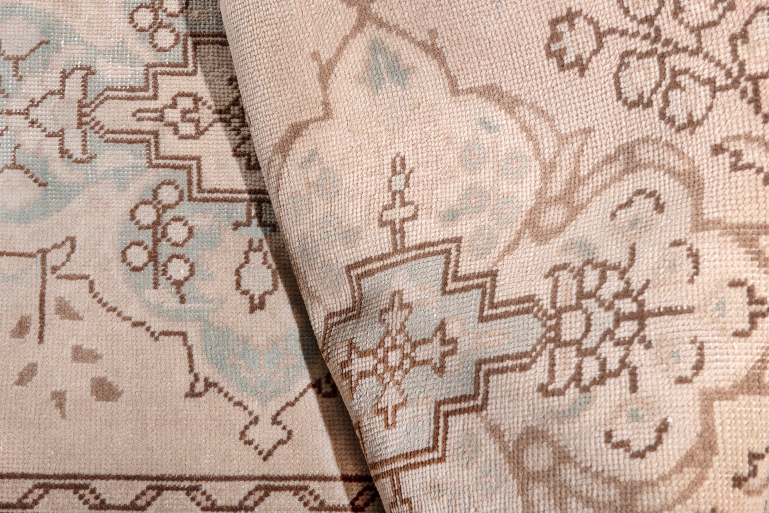 Persian Tabriz runner rug in muted pink and dusty rose, view 20 of 23