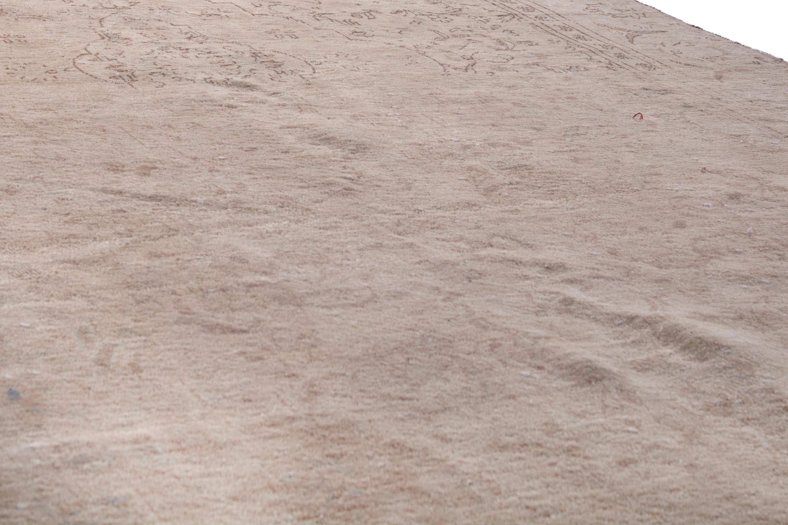 Persian Kashan area rug in muted pink and dusty rose, view 10 of 22