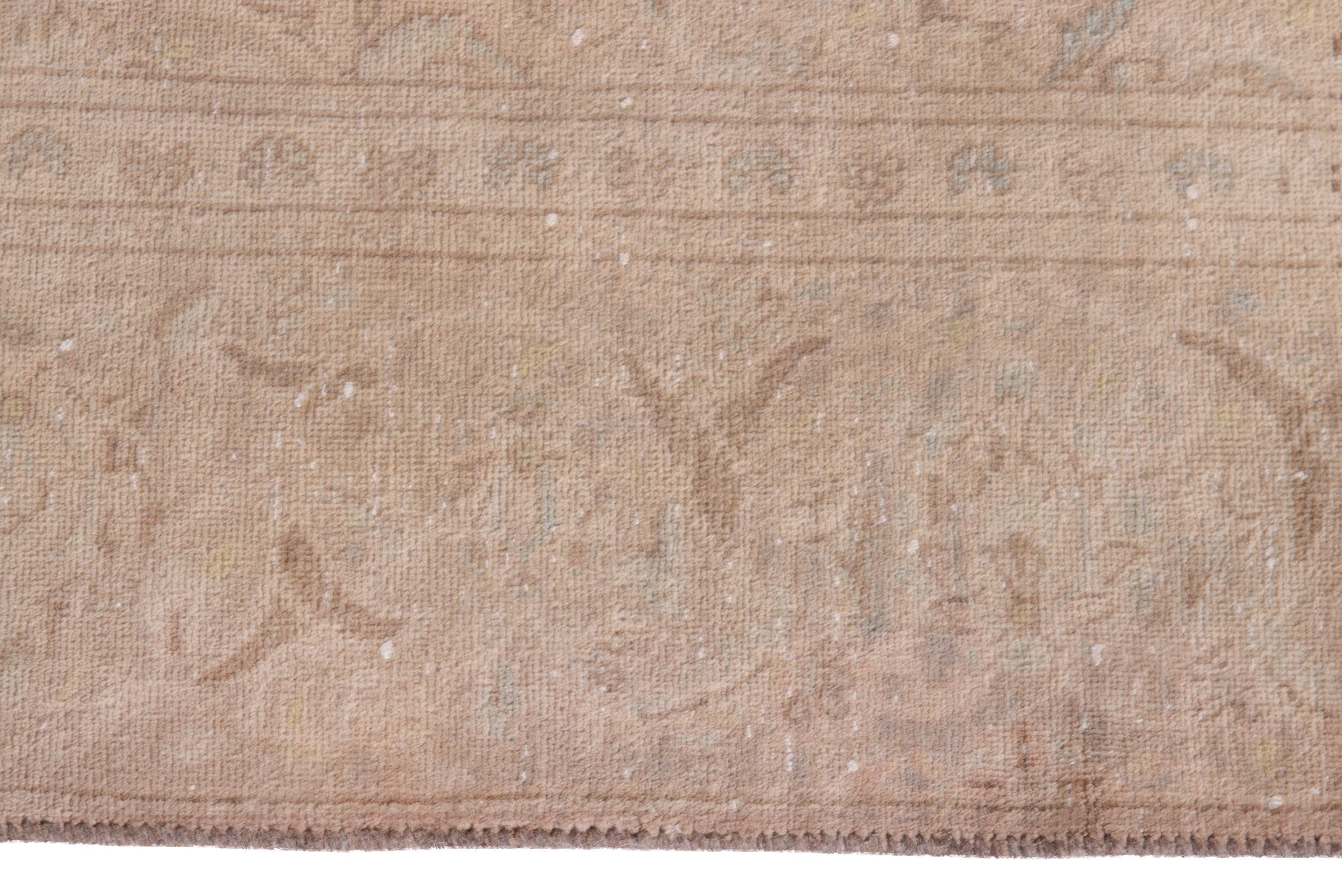 Persian Kashan area rug in muted pink and dusty rose, view 12 of 22