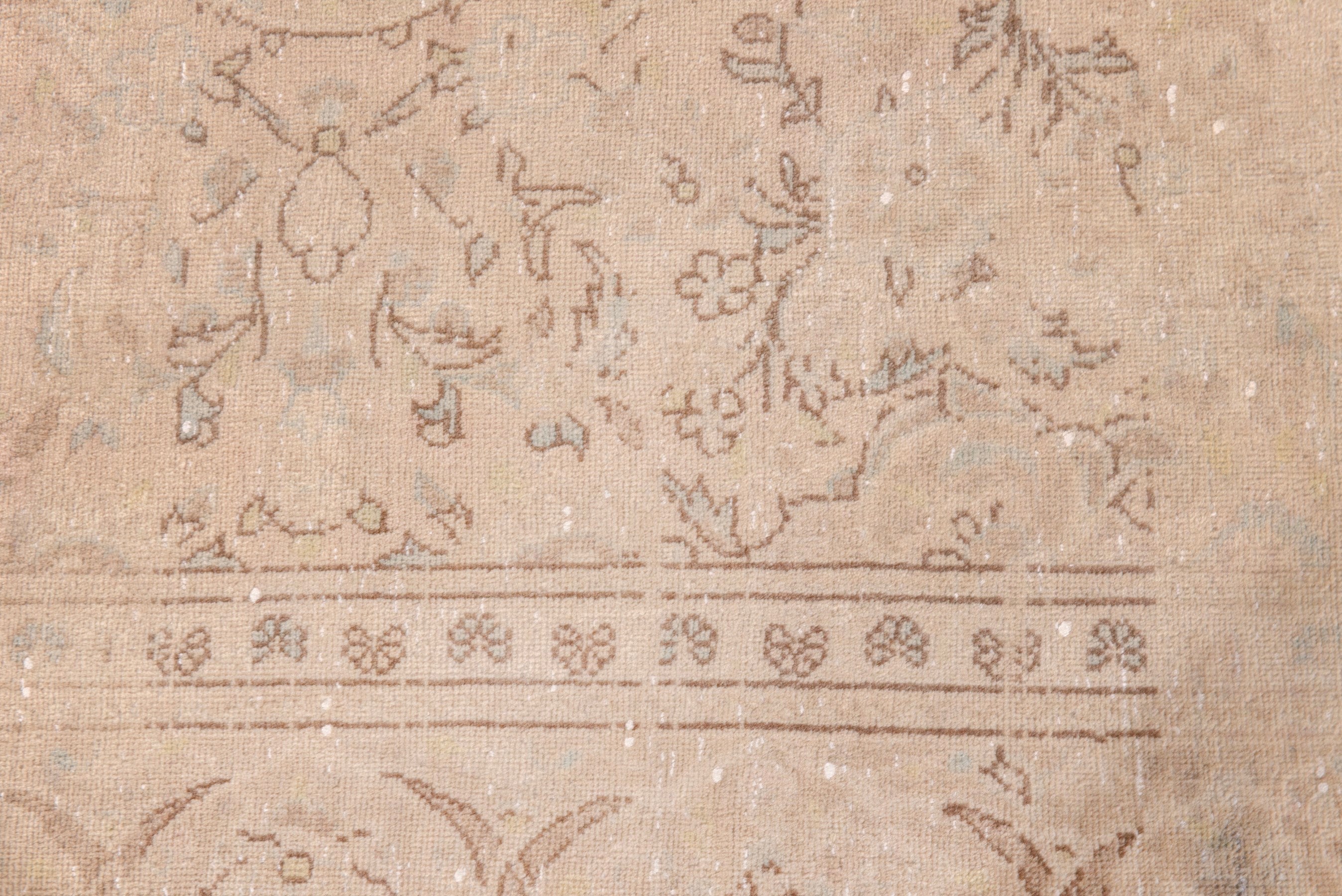 Persian Kashan area rug in muted pink and dusty rose, view 13 of 22