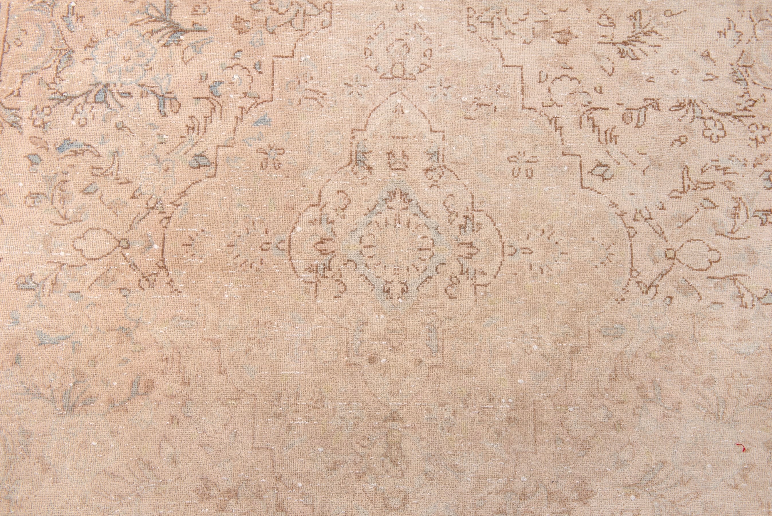 Persian Kashan area rug in muted pink and dusty rose, view 14 of 22