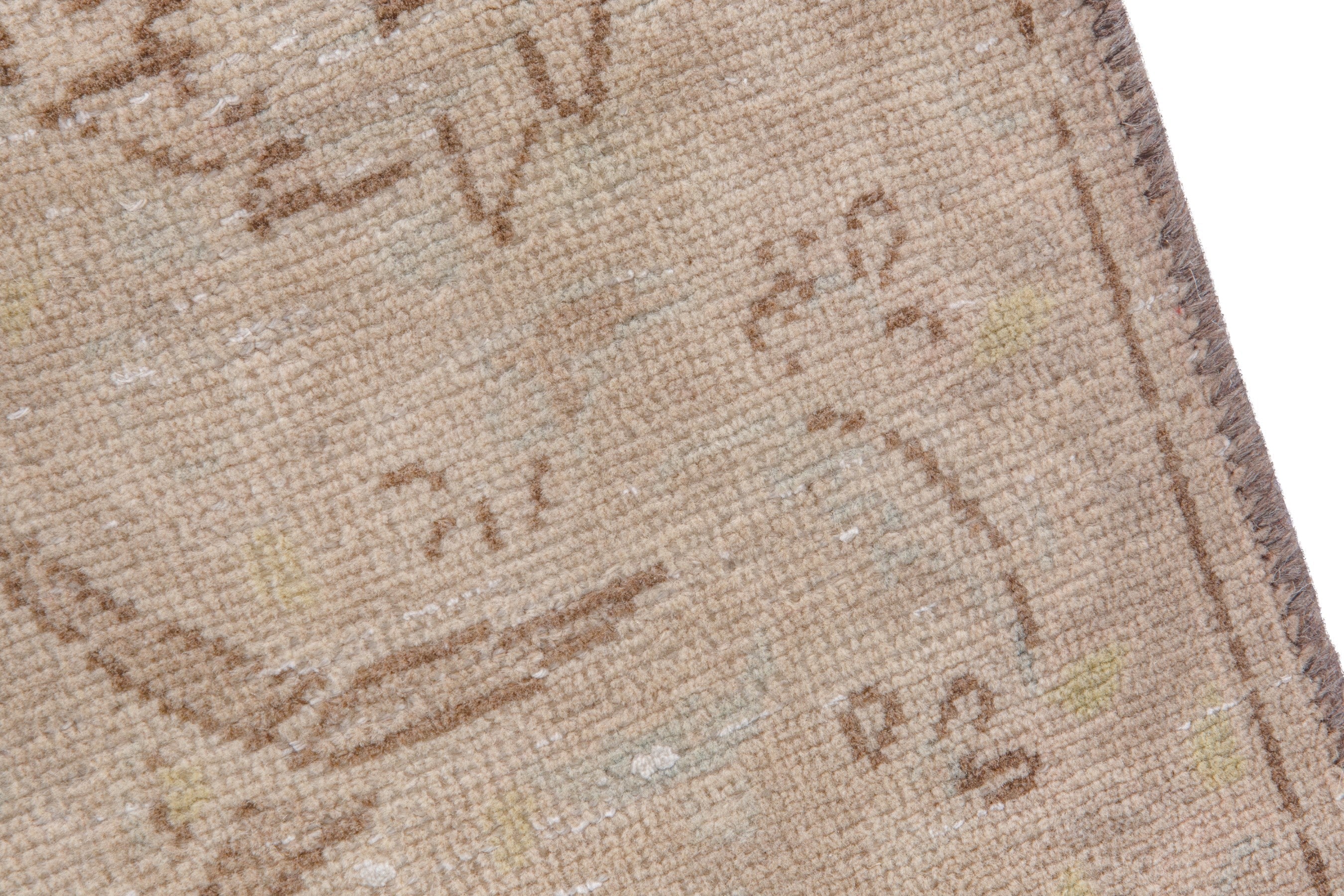 Persian Kashan area rug in muted pink and dusty rose, view 7 of 22