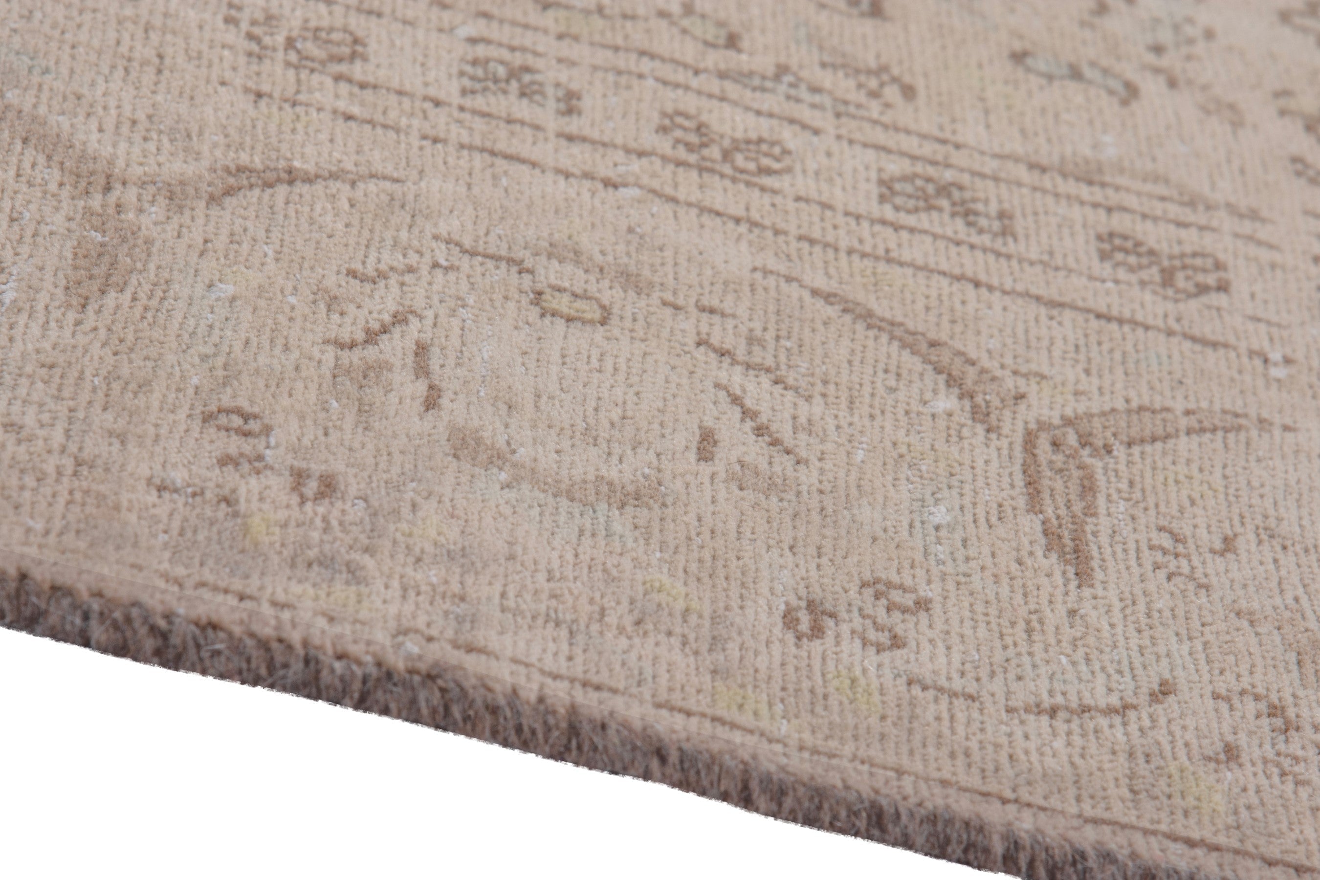 Persian Kashan area rug in muted pink and dusty rose, view 8 of 22