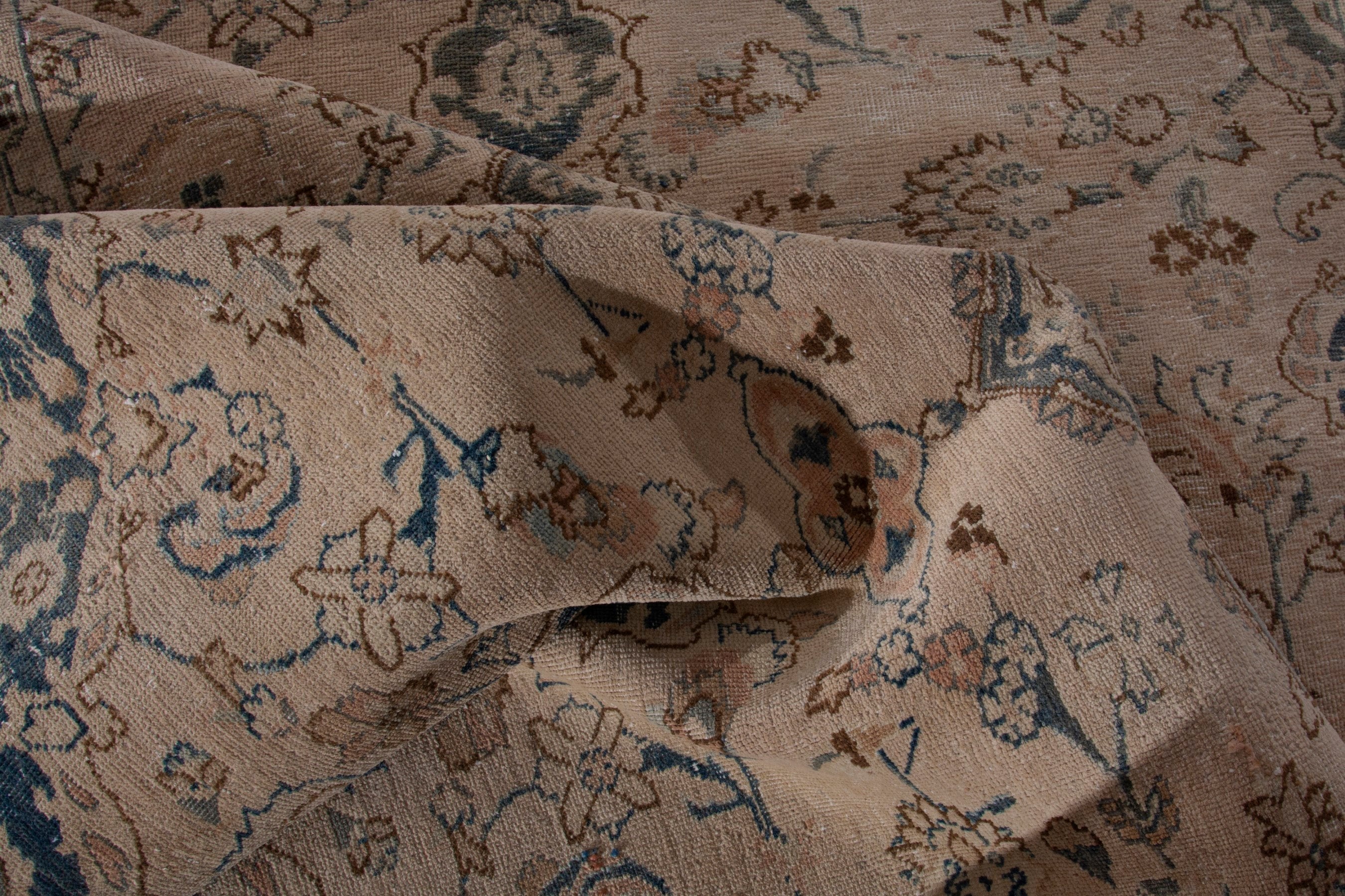 Persian Sabzevar area rug in beige and taupe, view 12 of 16
