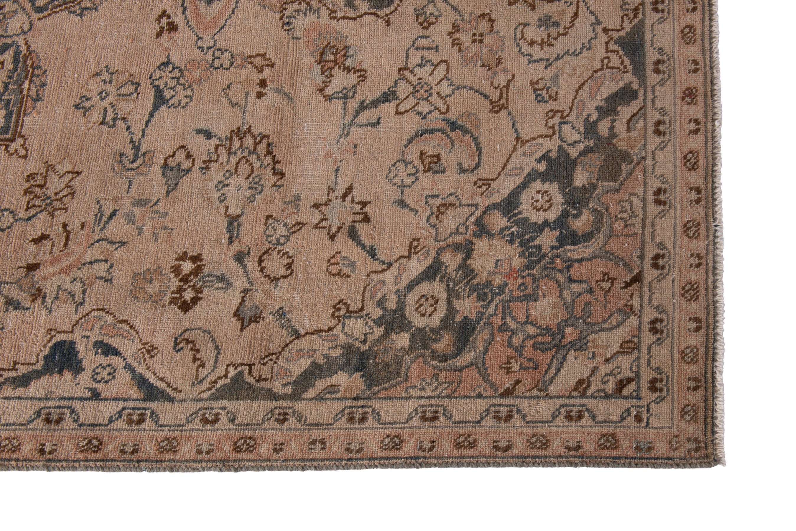 Persian Sabzevar area rug in beige and taupe, view 5 of 16
