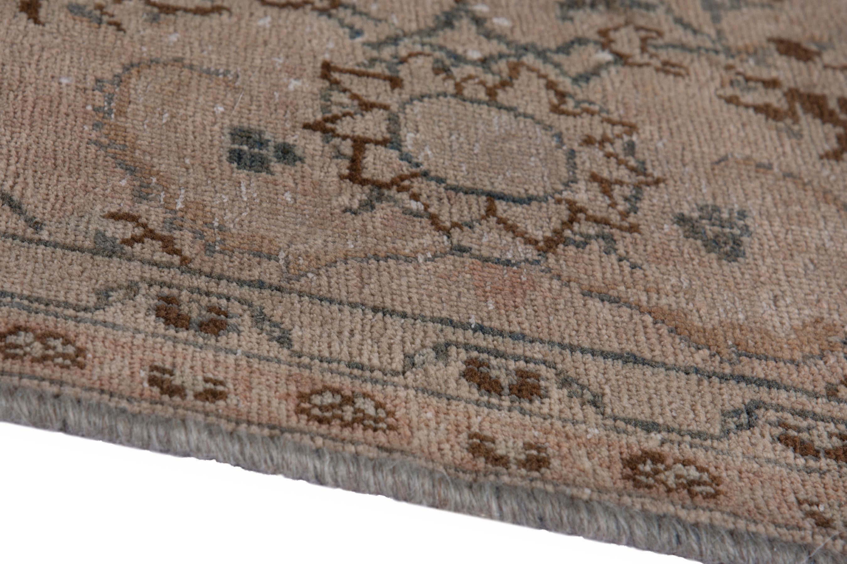 Persian Sabzevar area rug in beige and taupe, view 9 of 16