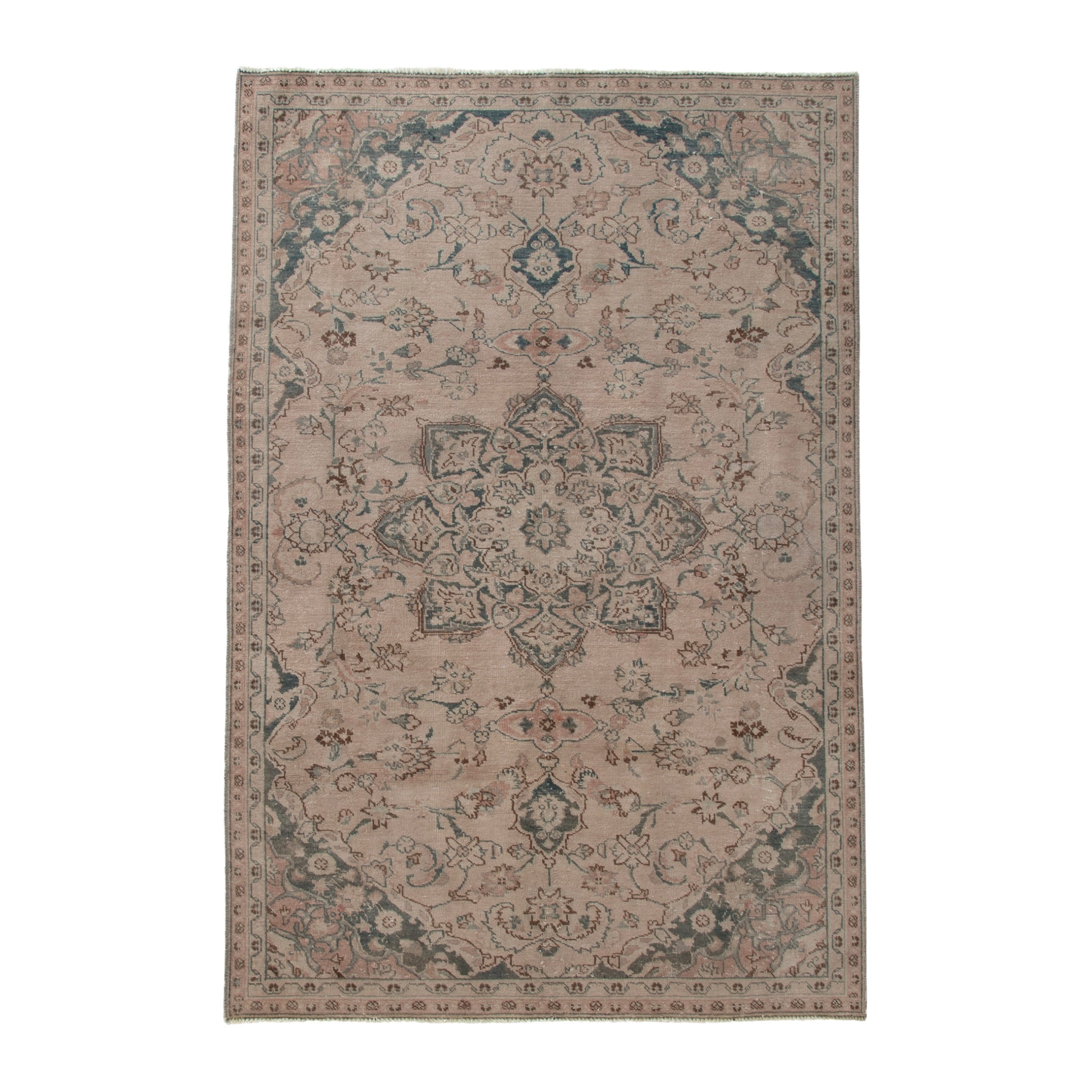 Persian Sabzevar area rug in beige and taupe, 5'1" x 7'9"