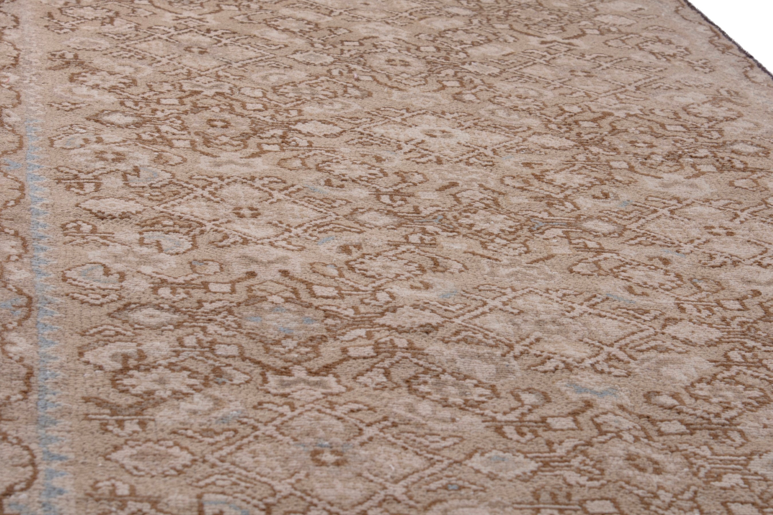 Persian Mahal runner rug in muted pink and dusty rose, view 10 of 20