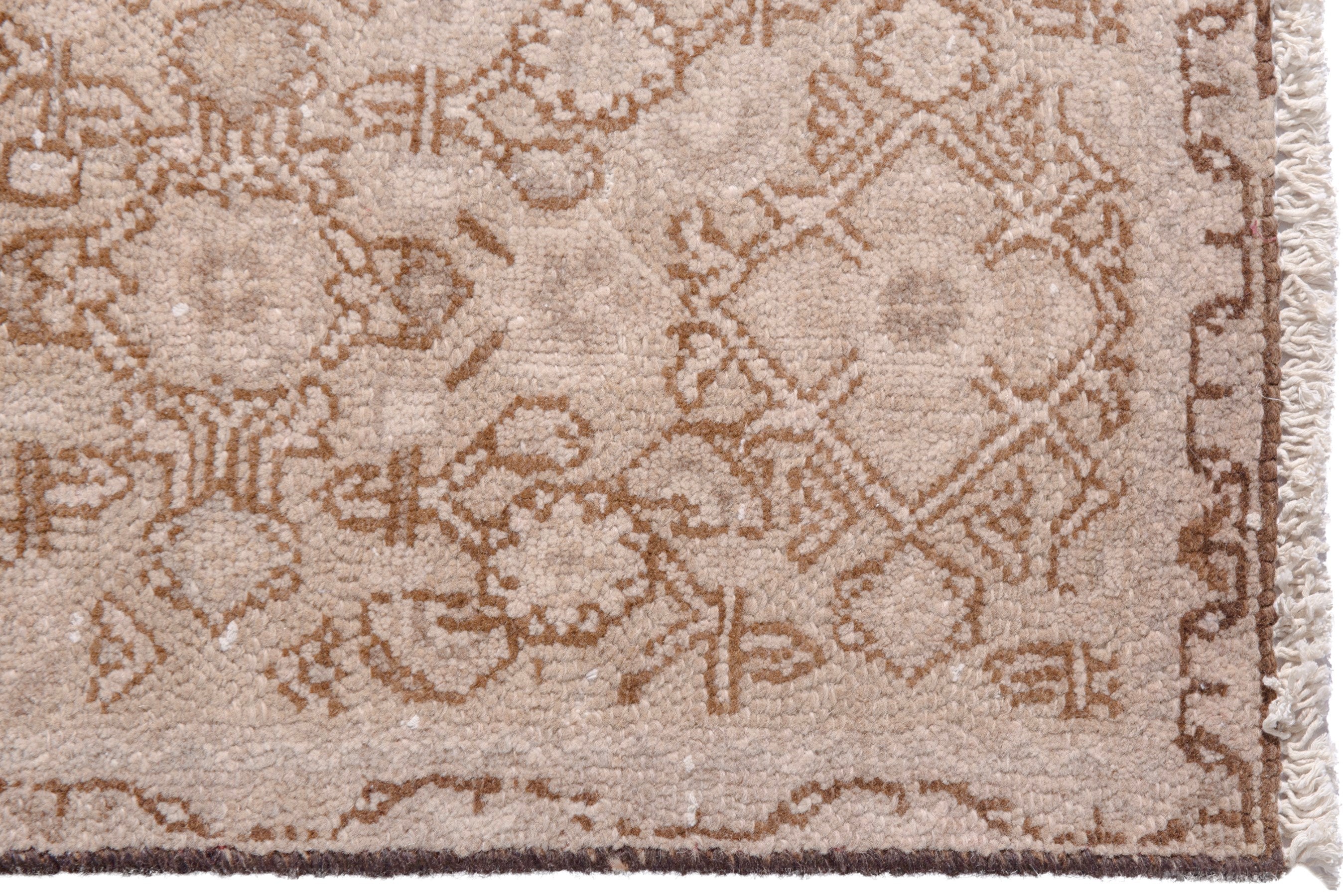 Persian Mahal runner rug in muted pink and dusty rose, view 15 of 20