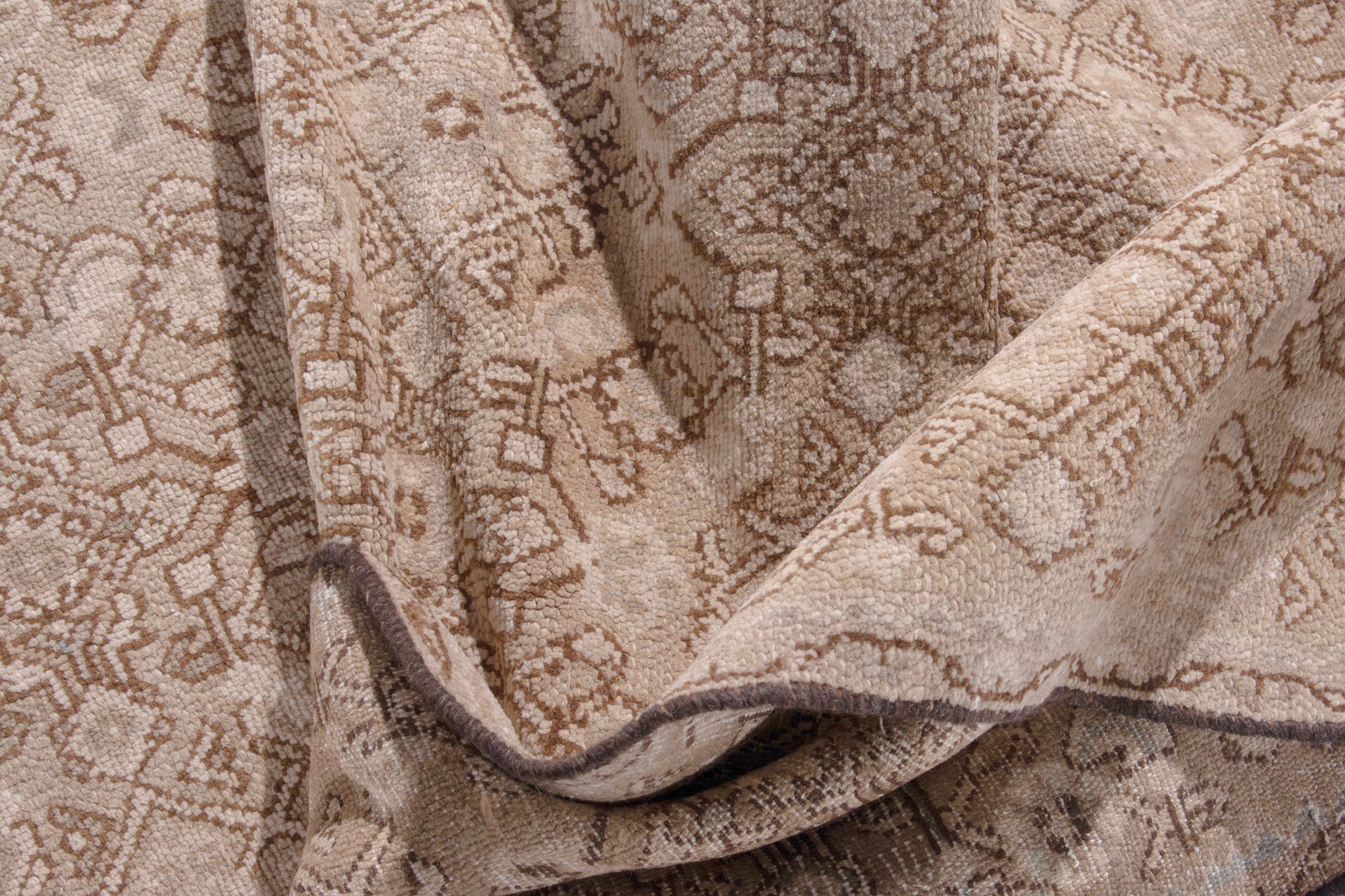 Persian Mahal runner rug in muted pink and dusty rose, view 19 of 20