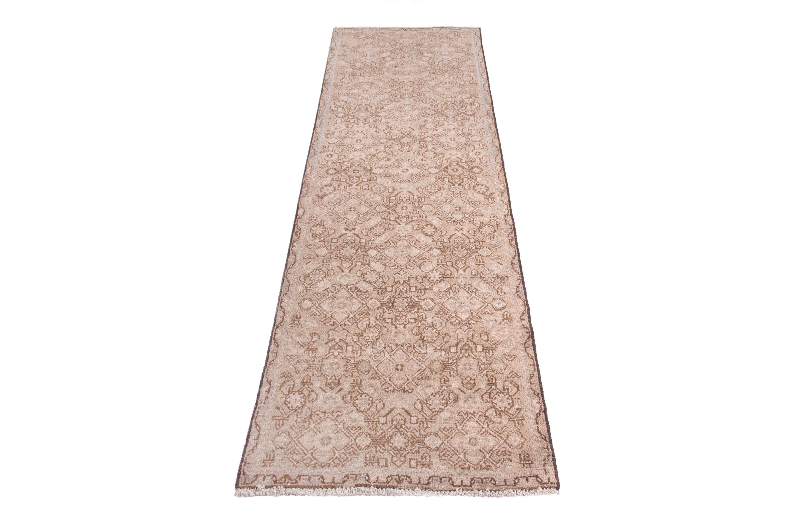 Persian Mahal runner rug in muted pink and dusty rose, view 2 of 20