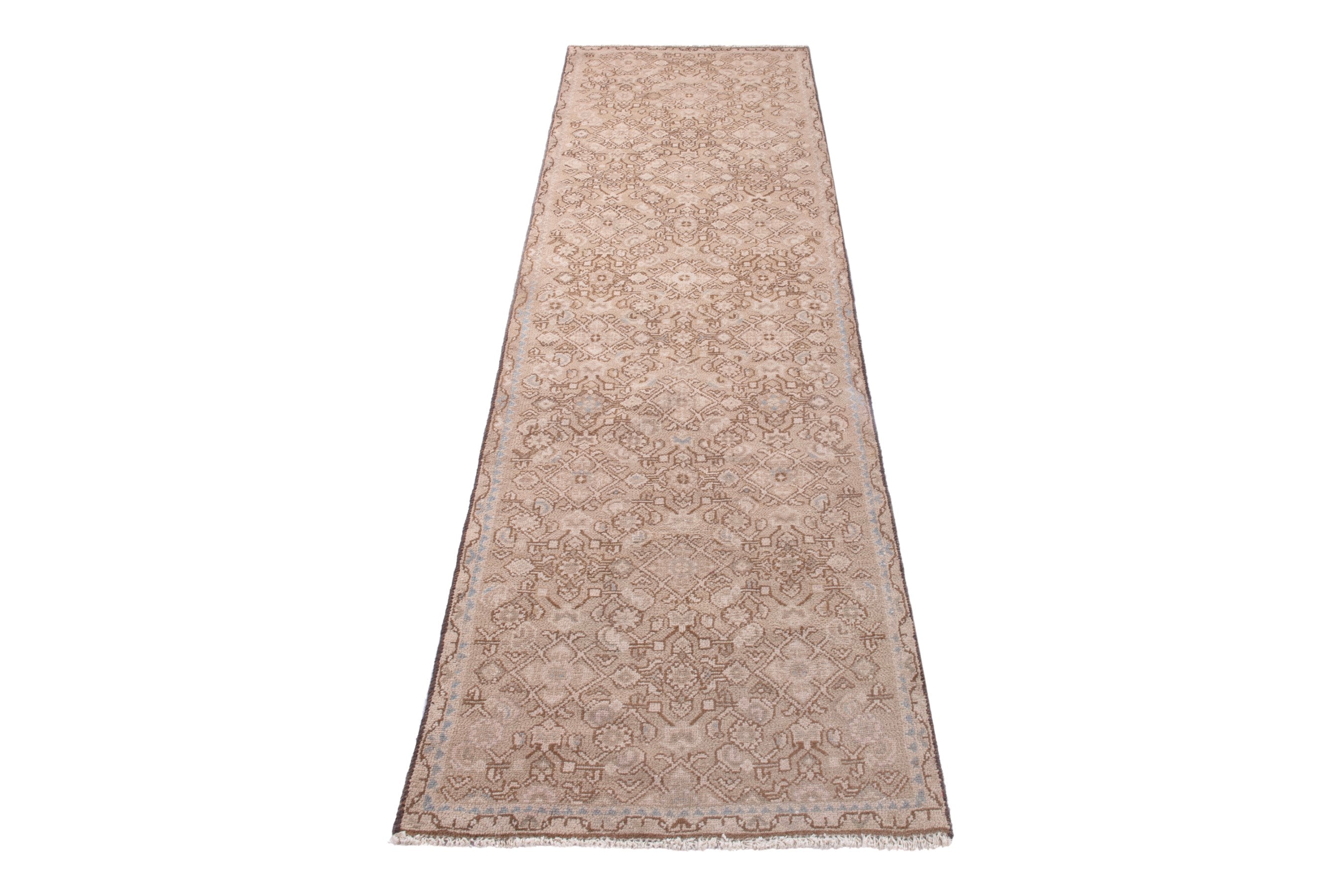 Persian Mahal runner rug in muted pink and dusty rose, view 3 of 20