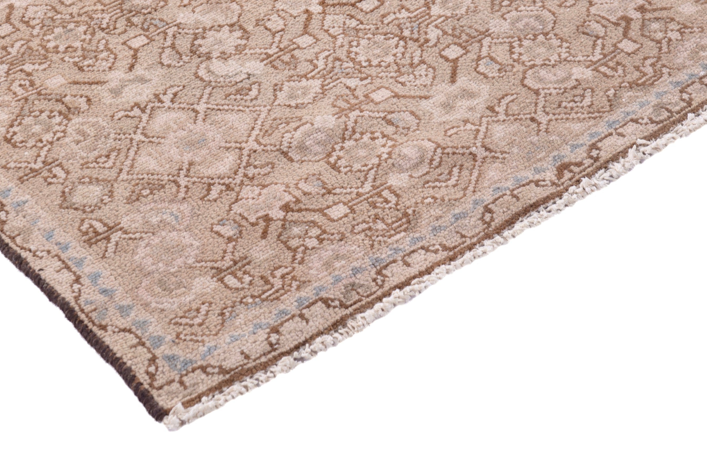 Persian Mahal runner rug in muted pink and dusty rose, view 4 of 20