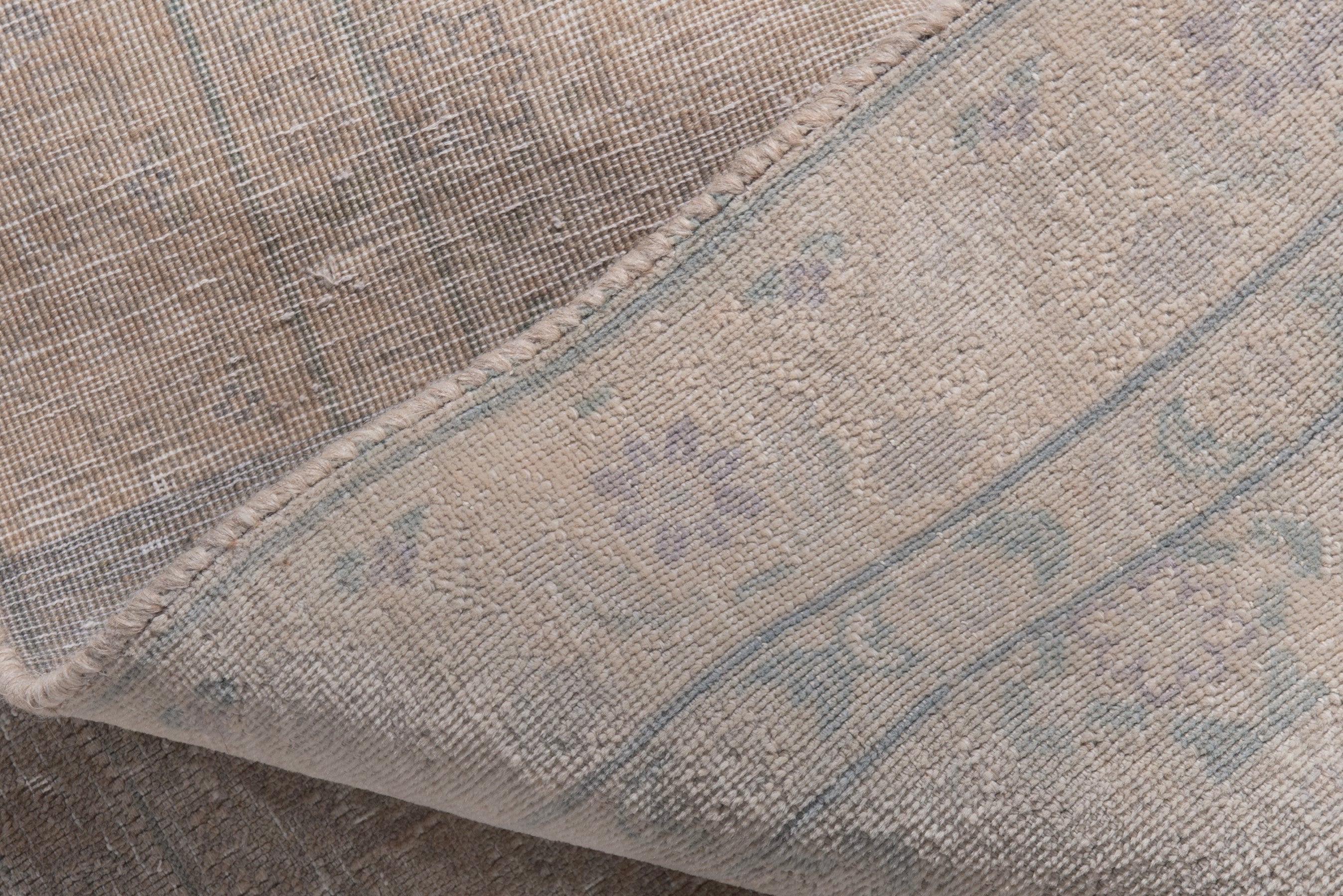 Persian Tabriz accent rug in dusty rose and greige, view 17 of 18