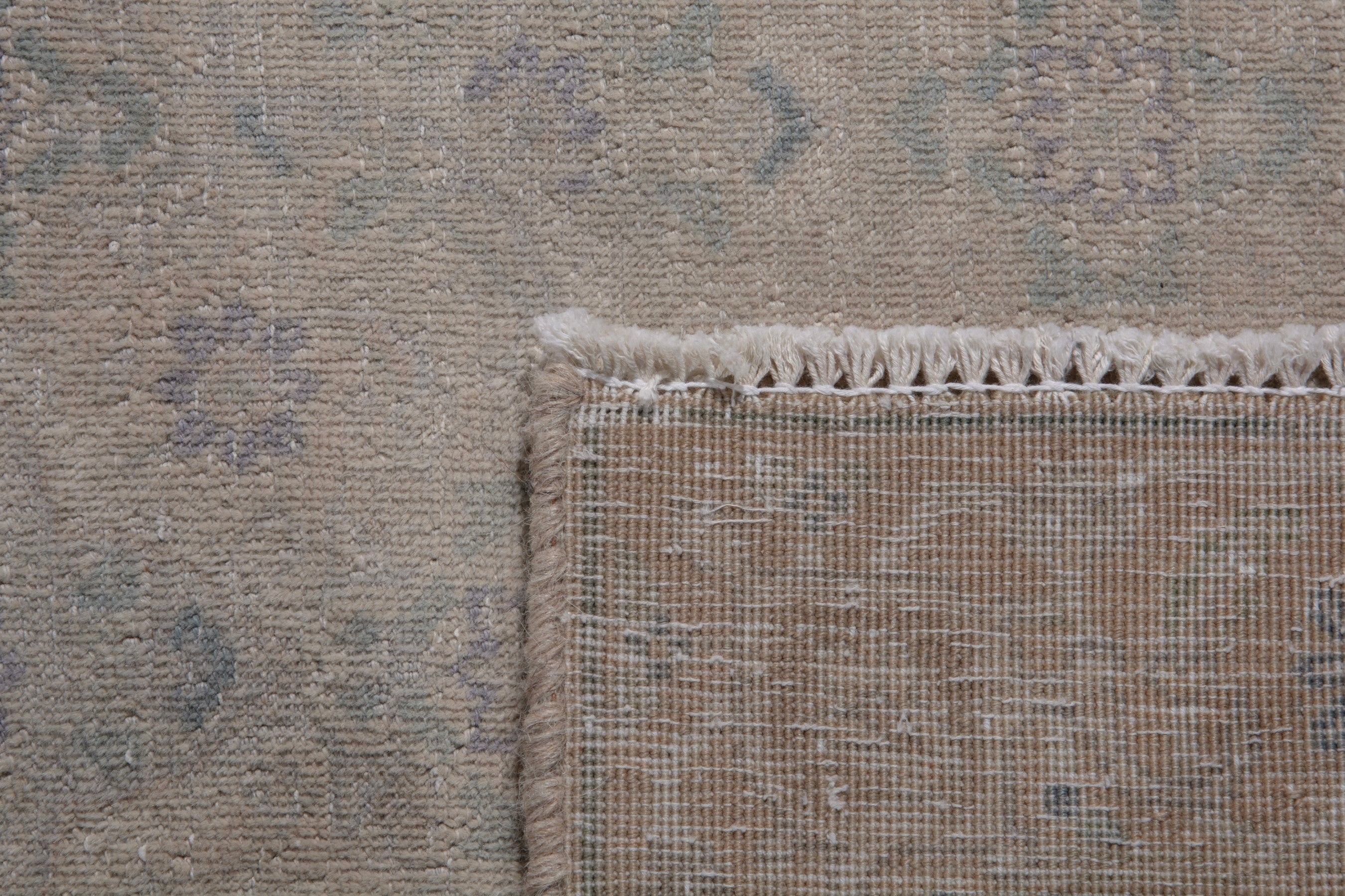 Persian Tabriz accent rug in dusty rose and greige, view 18 of 18