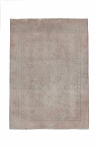 Persian Tabriz accent rug in dusty rose and greige, view 2 of 19