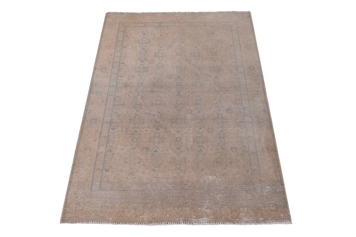 Persian Tabriz accent rug in dusty rose and greige, view 3 of 19