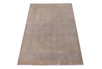 Persian Tabriz accent rug in dusty rose and greige, view 3 of 19