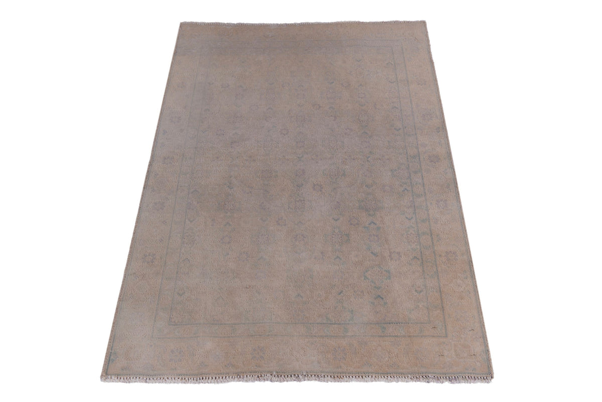 Persian Tabriz accent rug in dusty rose and greige, view 4 of 19