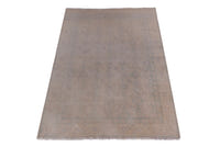 Persian Tabriz accent rug in dusty rose and greige, view 4 of 19