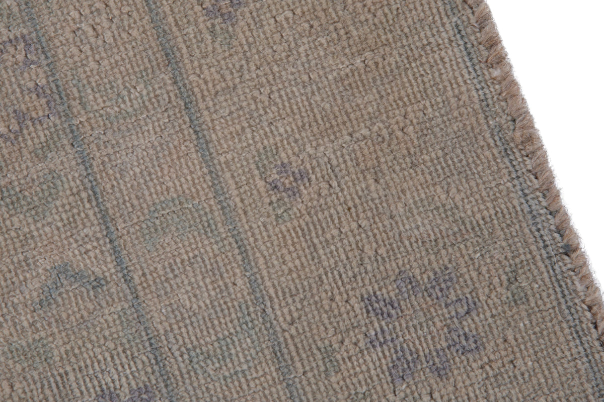 Persian Tabriz accent rug in dusty rose and greige, view 8 of 19