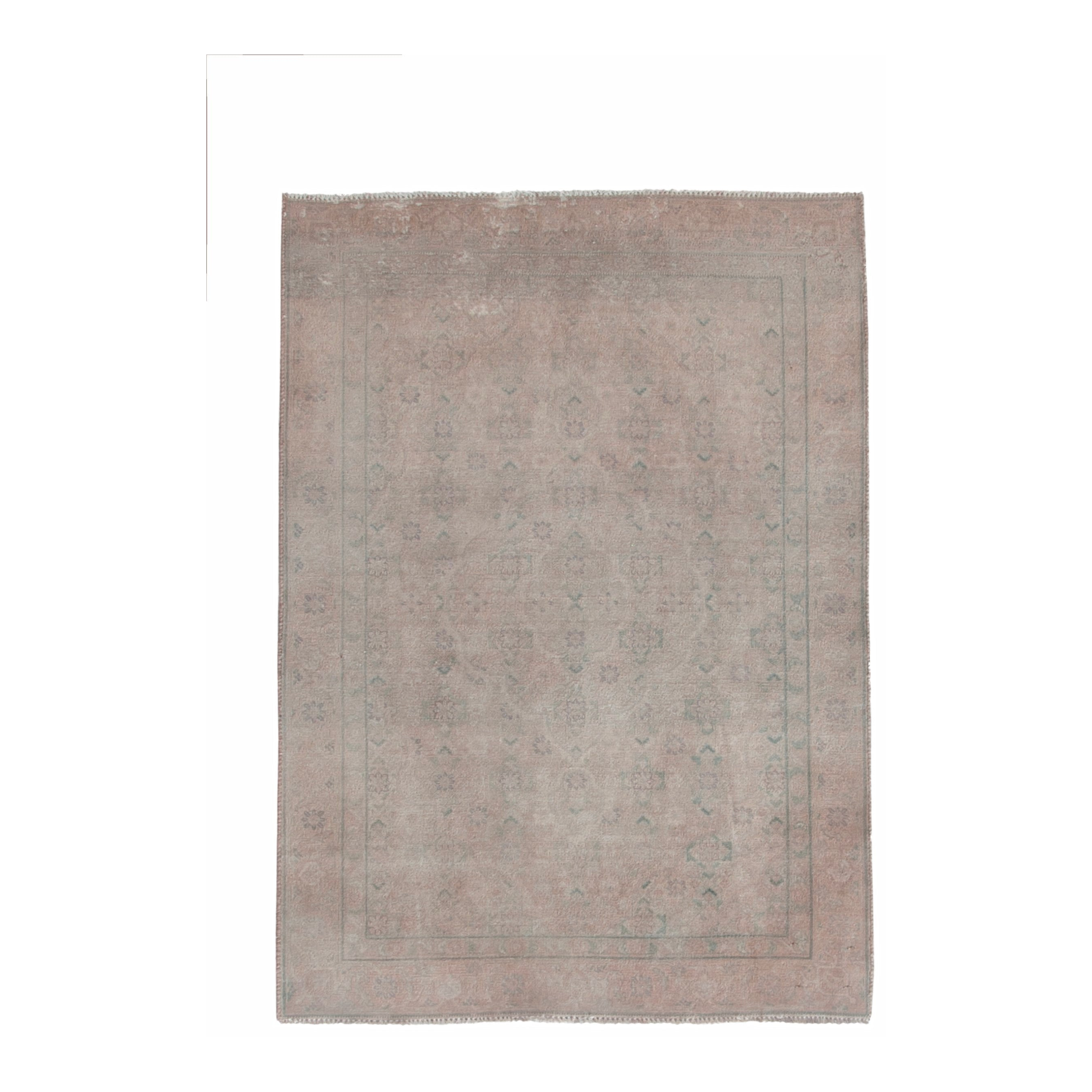 Persian Tabriz accent rug in dusty rose and greige, 3' x 4'5"
