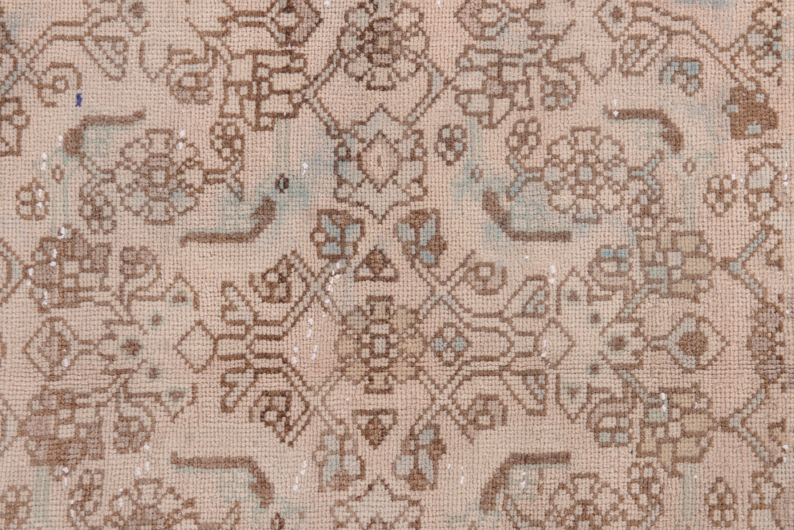 Persian Zanjan runner rug in taupe and cream, view 12 of 20