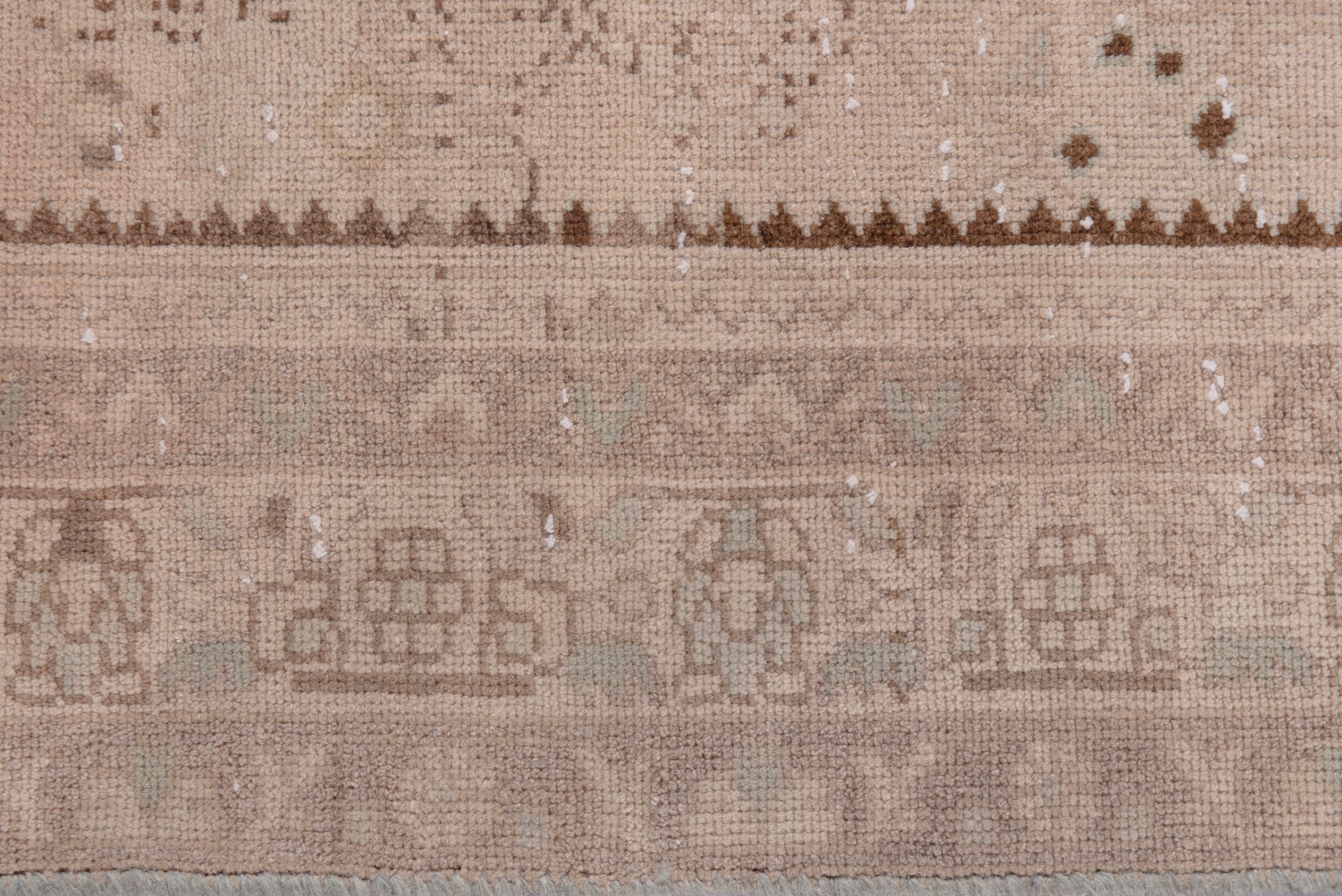 Persian Zanjan runner rug in taupe and cream, view 13 of 20