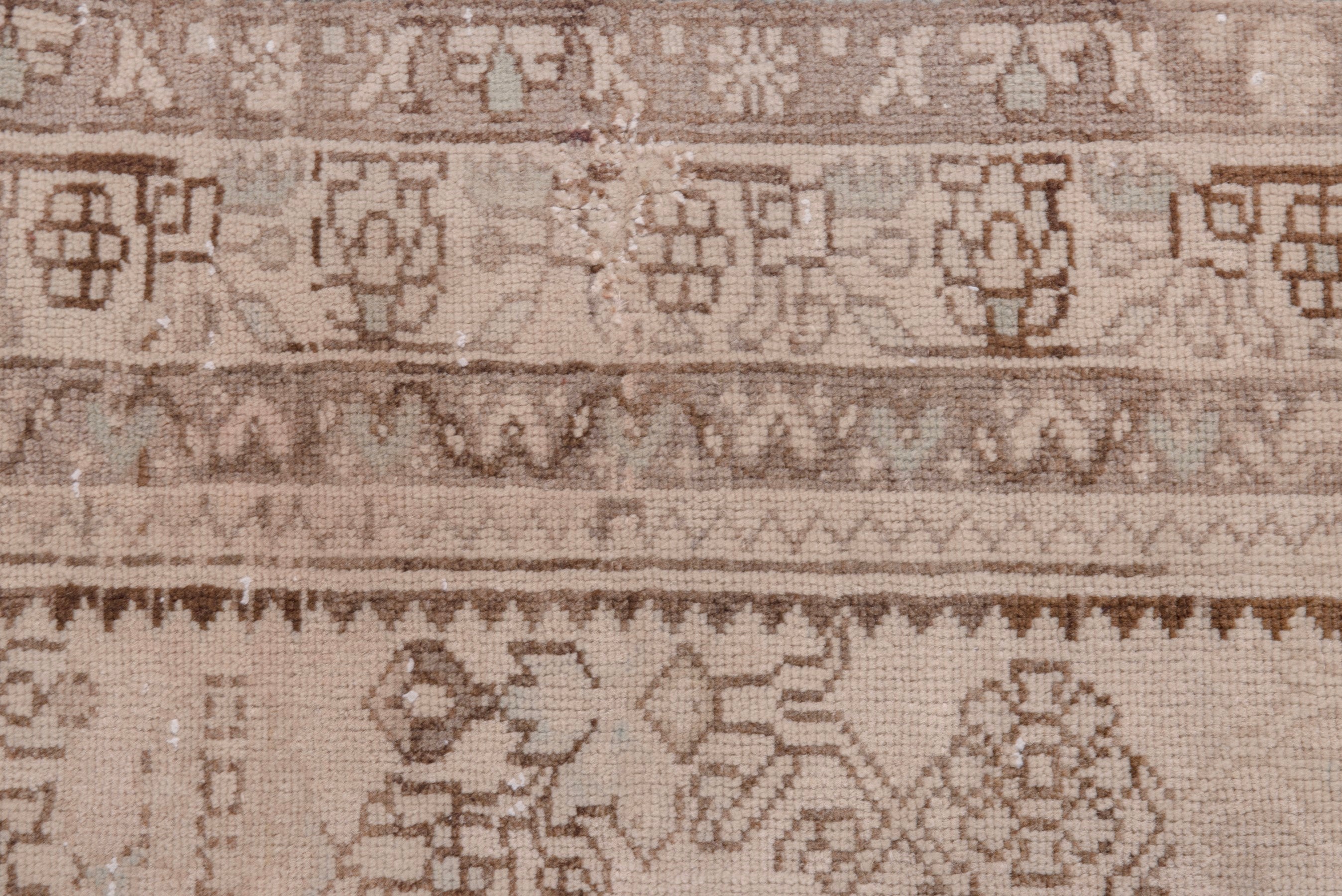 Persian Zanjan runner rug in taupe and cream, view 14 of 20
